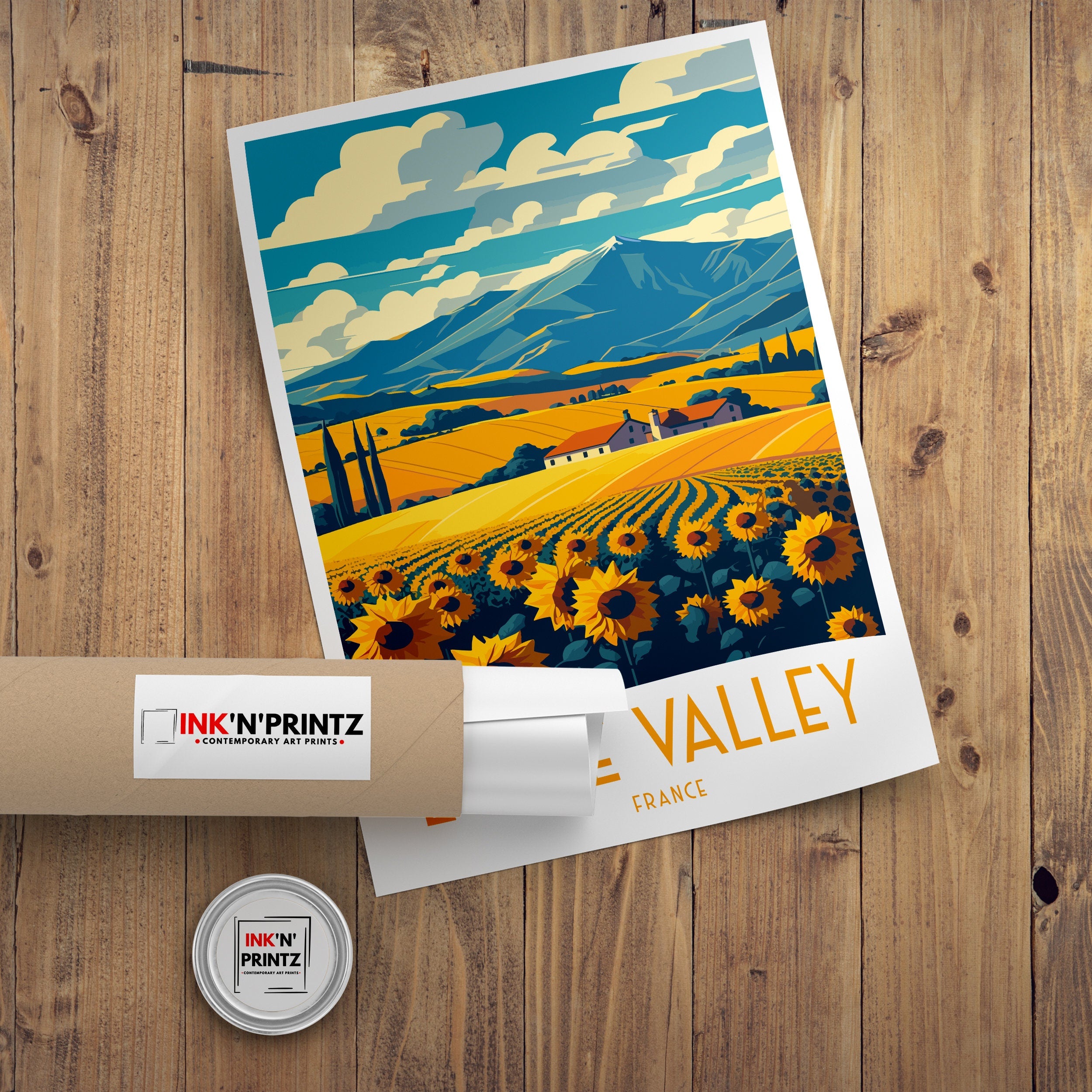 Loire Valley France Travel Art Print, Vineyard Landscape