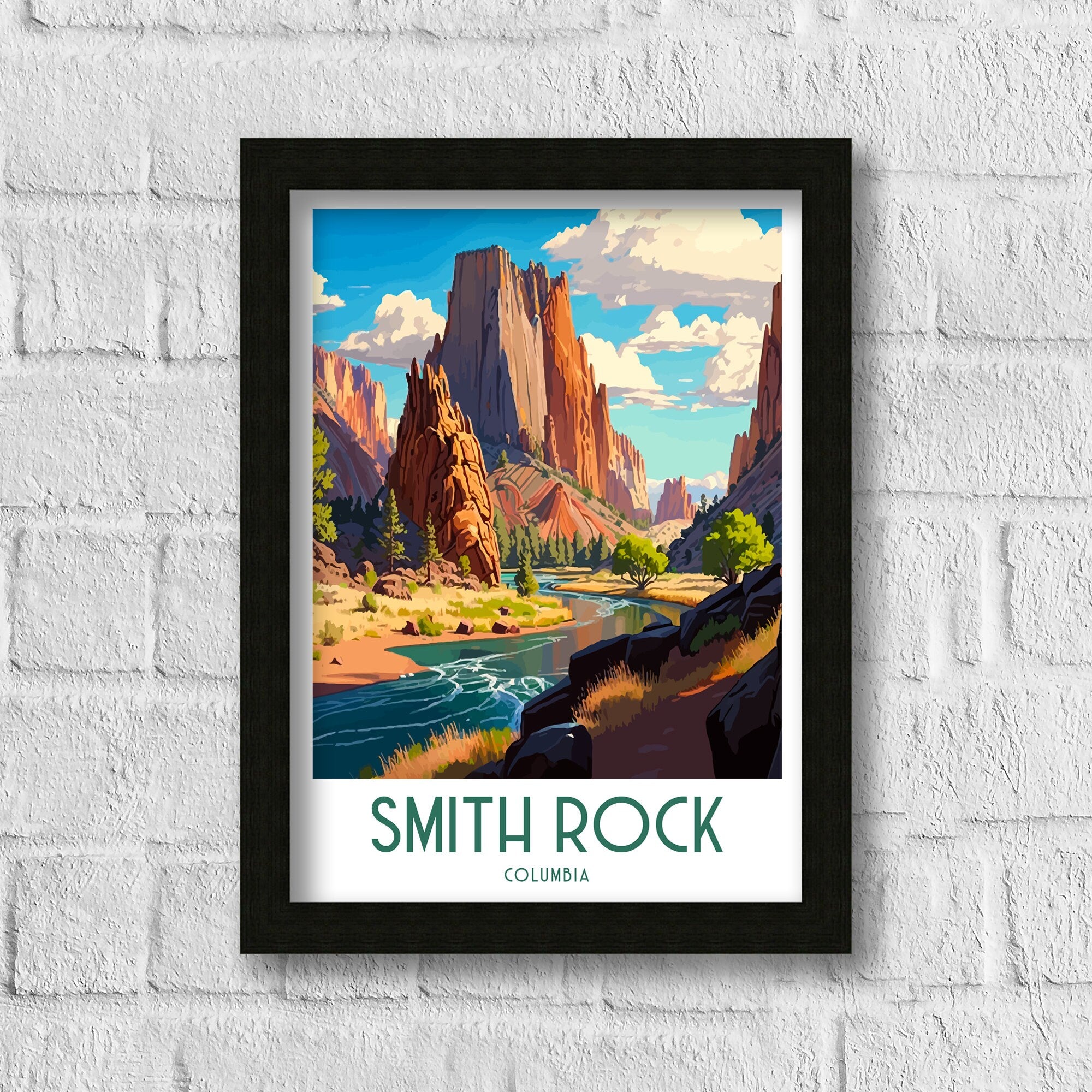 Smith Rock Oregon Travel Poster | Pacific Northwest Art Print