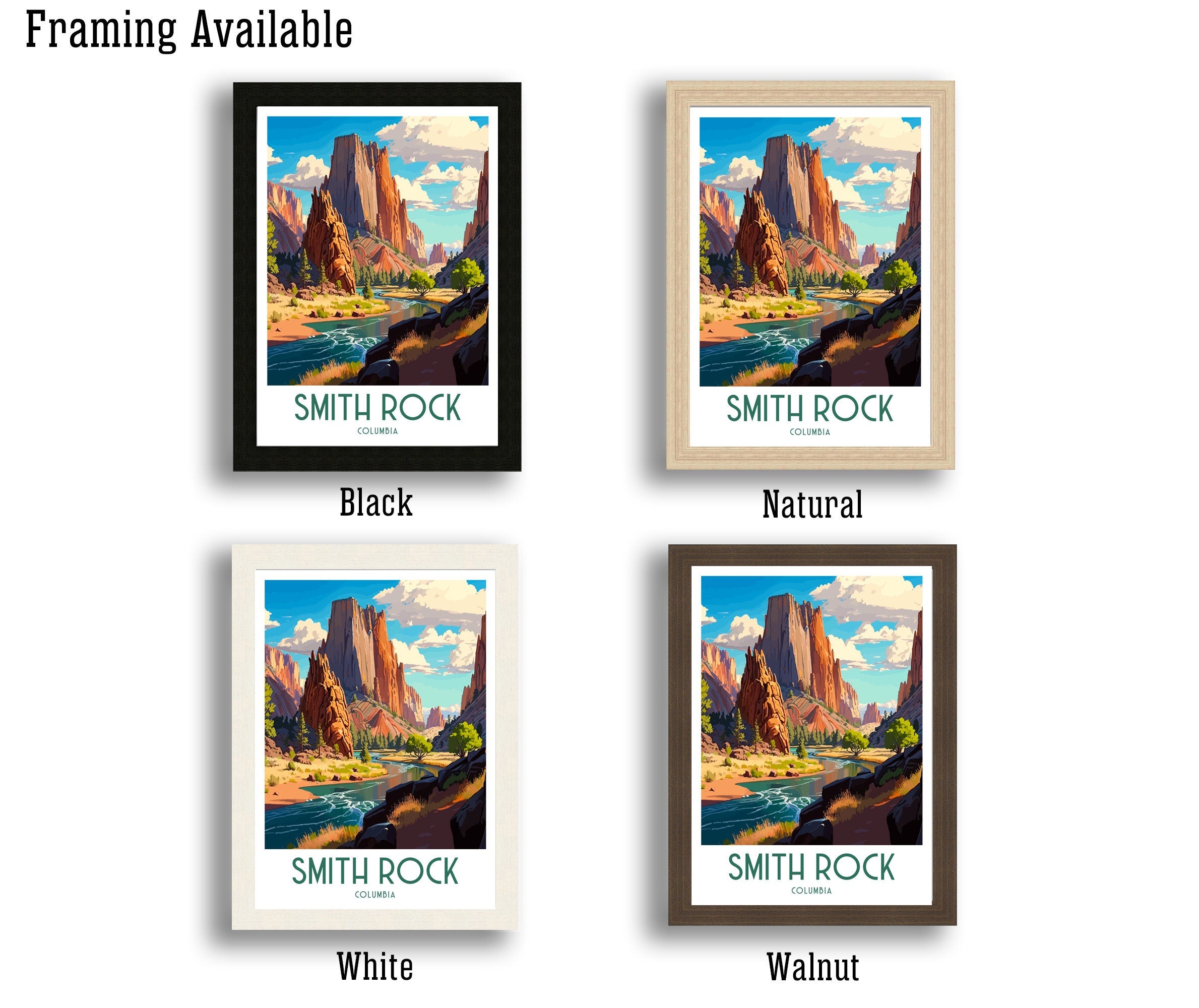 Smith Rock Oregon Travel Poster | Pacific Northwest Art Print