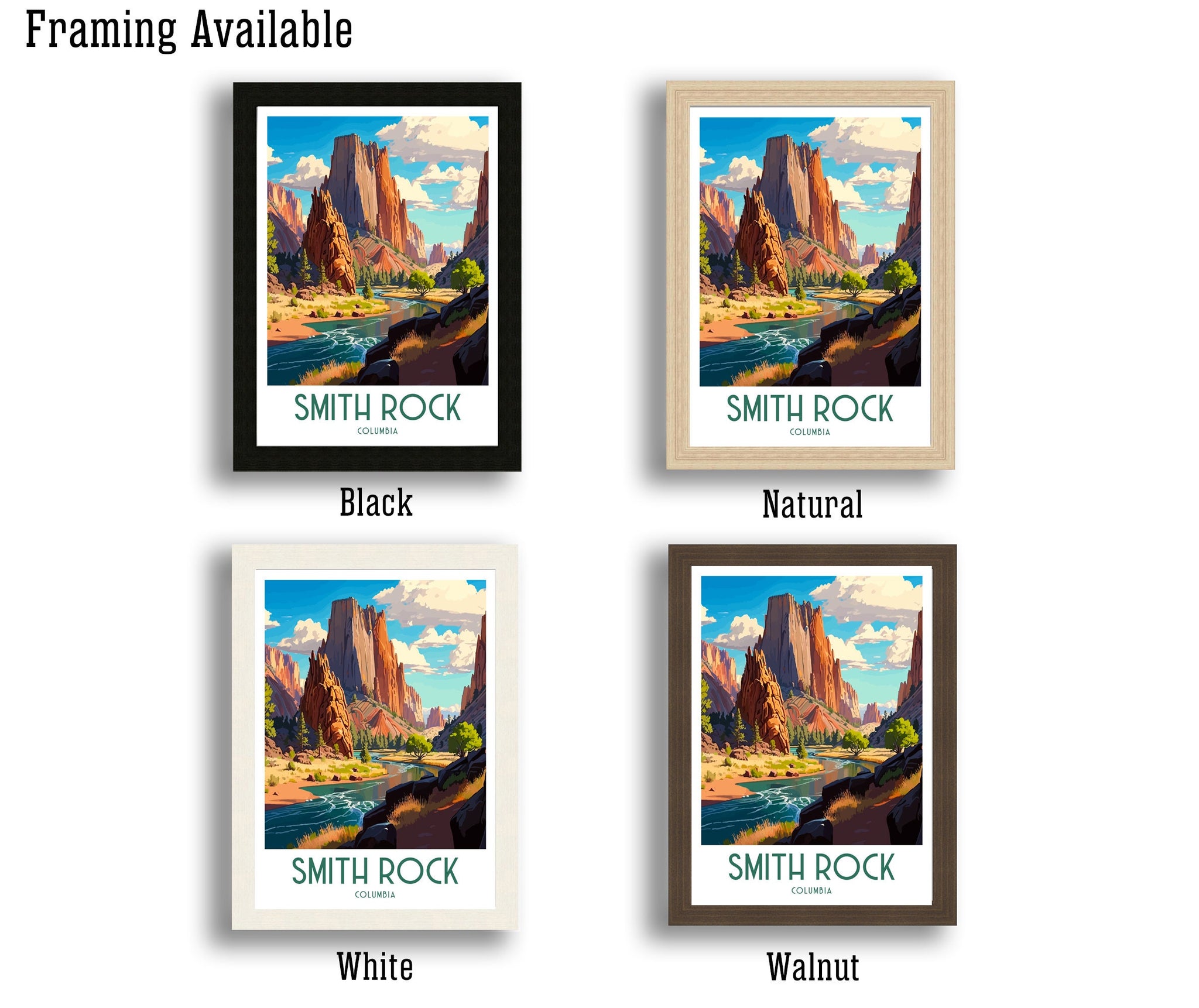 Smith Rock Oregon Travel Poster | Pacific Northwest Art Print