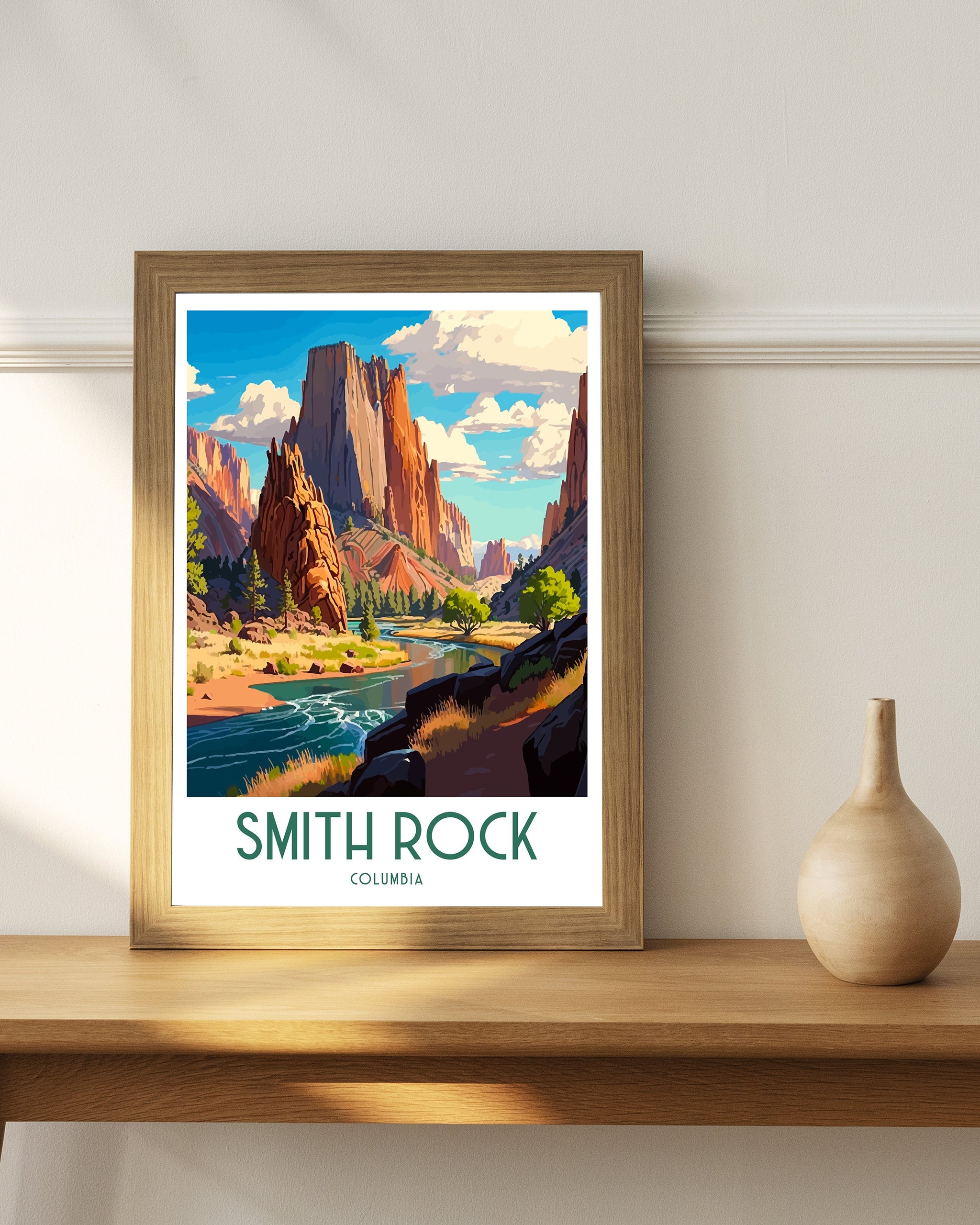 Smith Rock Oregon Travel Poster | Pacific Northwest Art Print