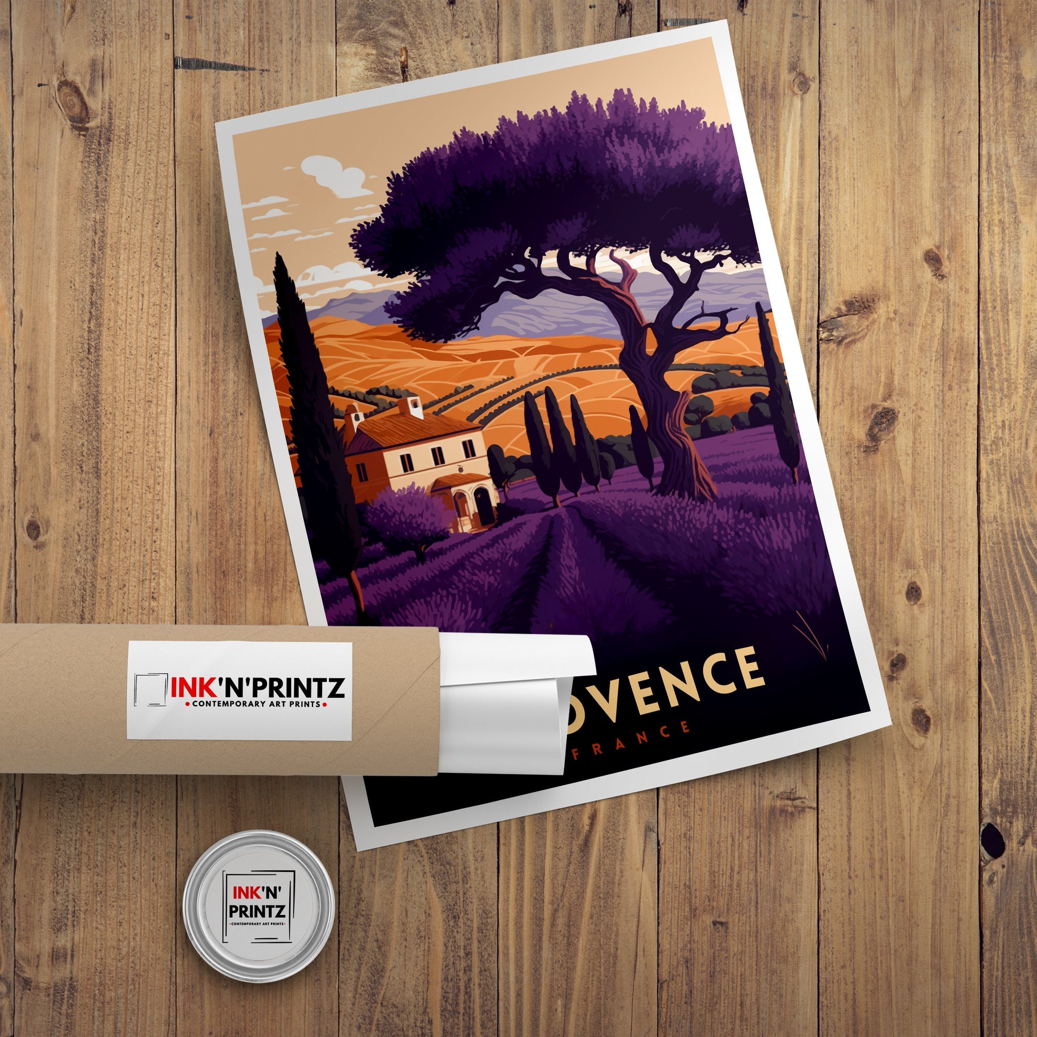 Provence France Travel Poster: Lavender Fields Art Print