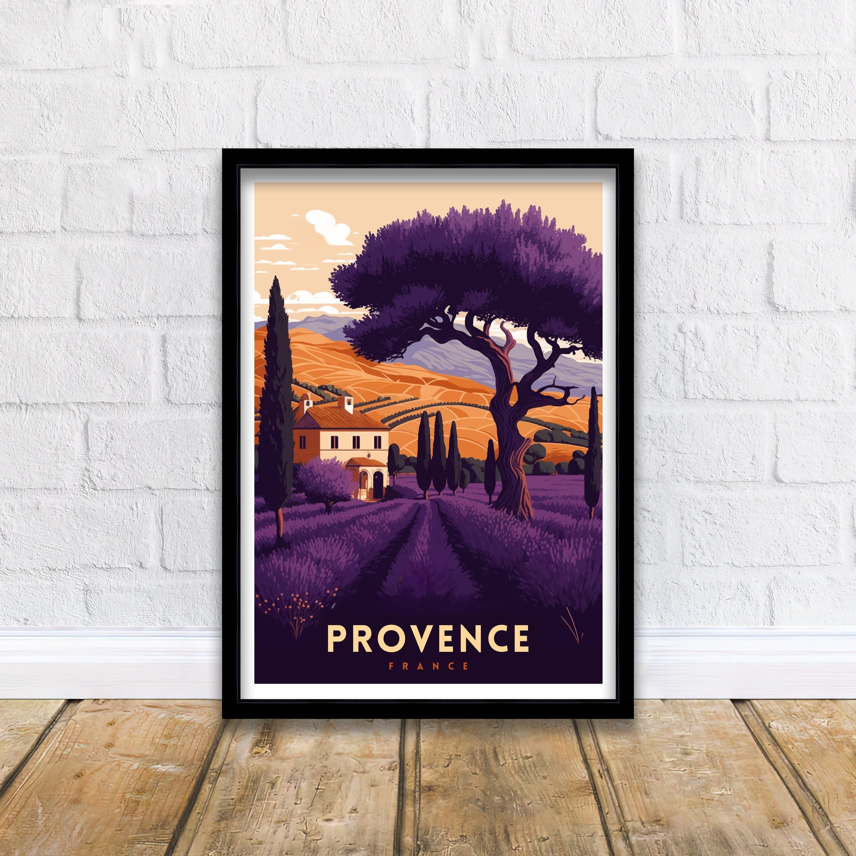 Provence France Travel Poster: Lavender Fields Art Print