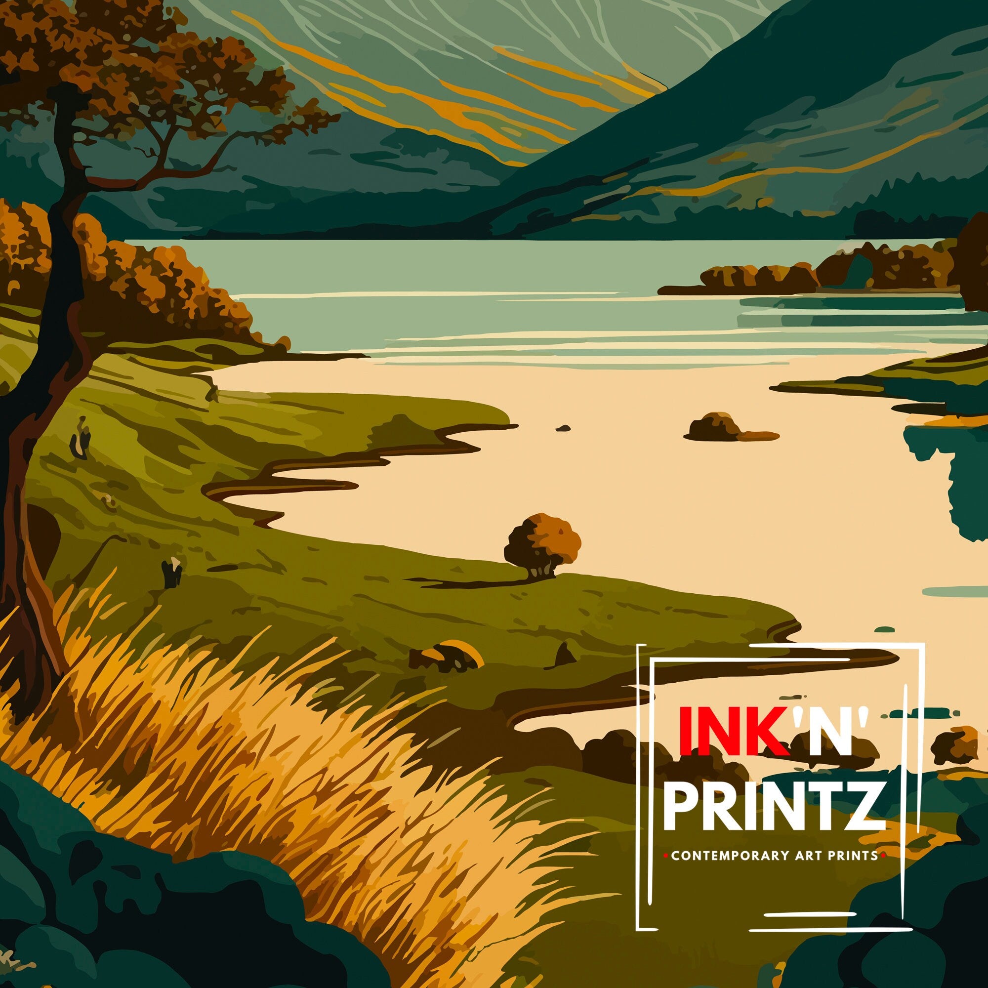 Lake District Travel Poster – UK National Park Art Print