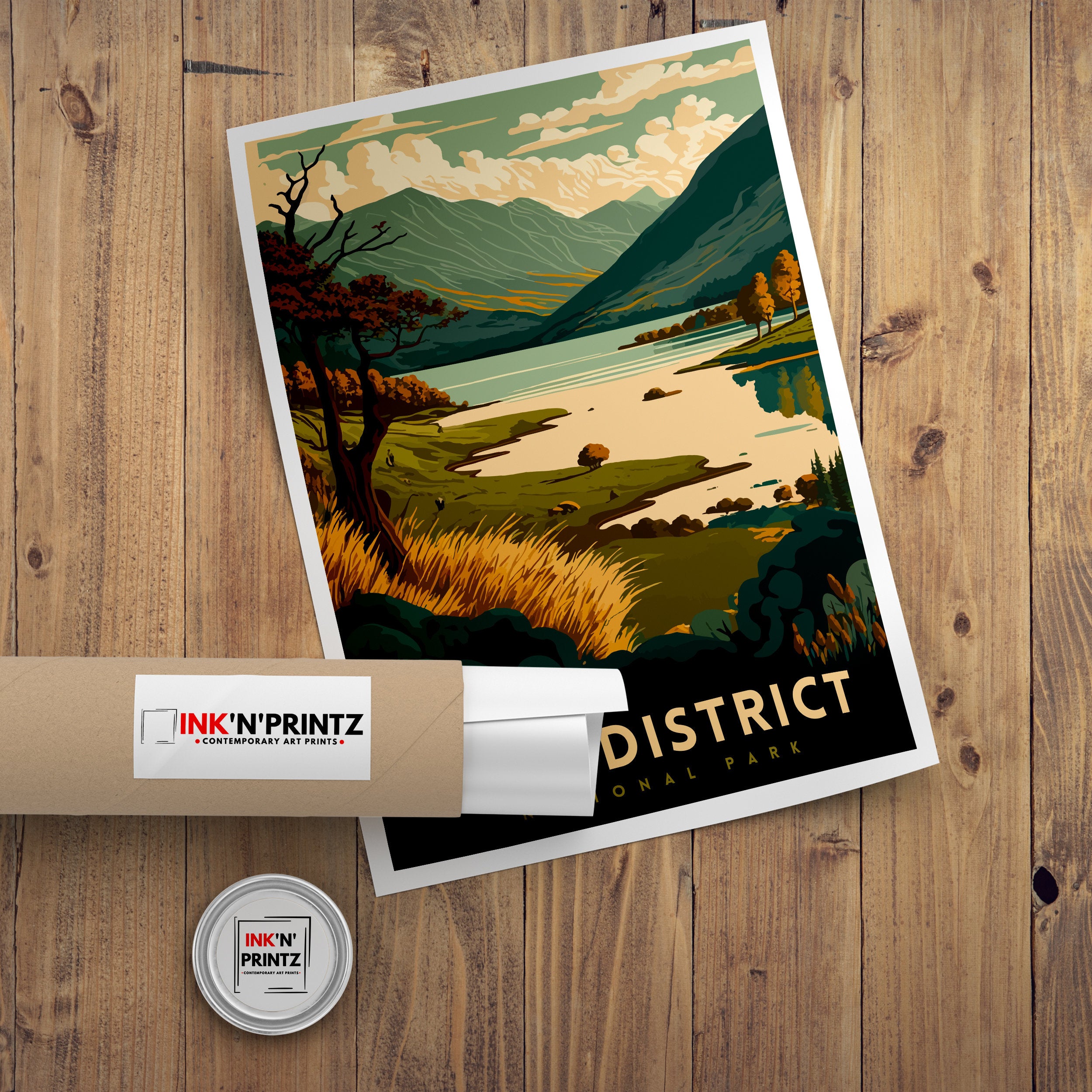 Lake District Travel Poster – UK National Park Art Print