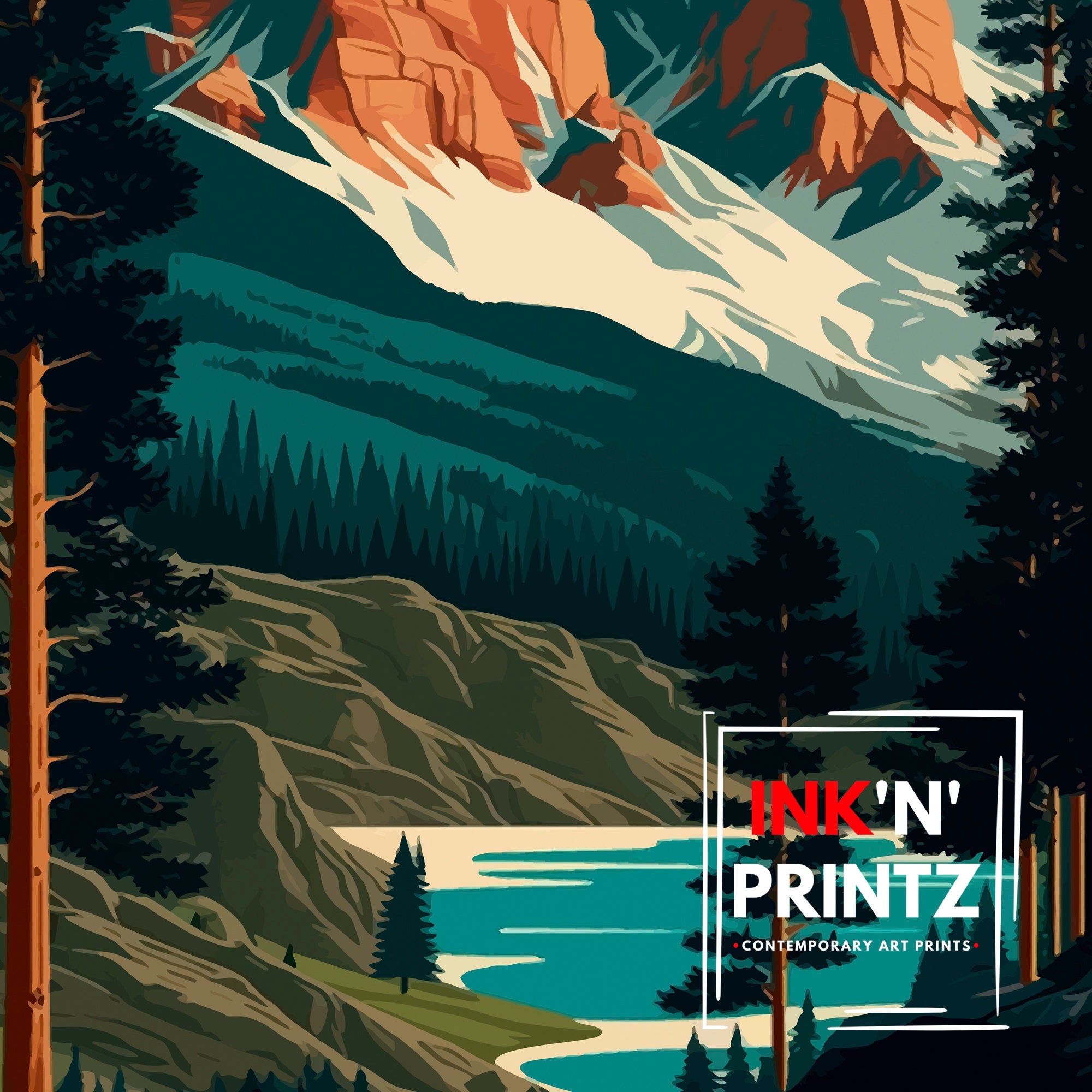 Dolomites Italy Travel Poster | Vintage Style Print