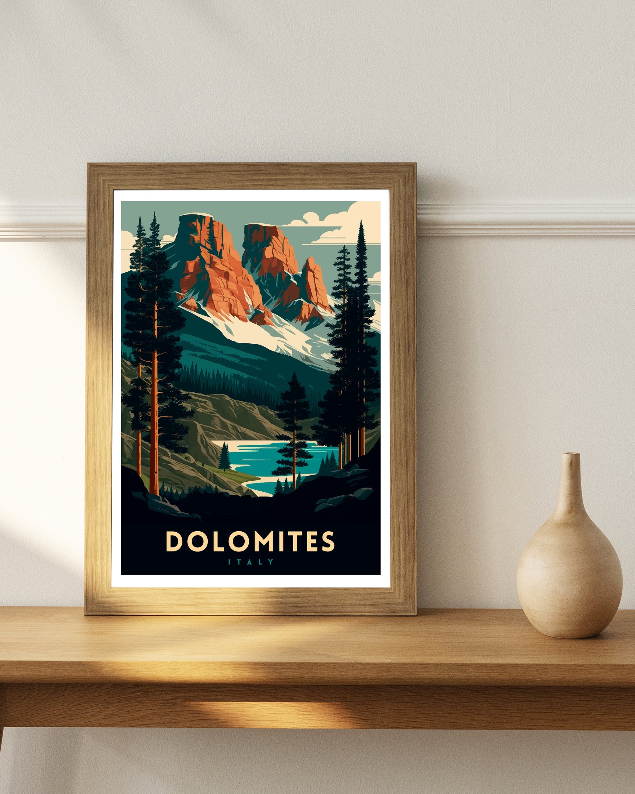 Dolomites Italy Travel Poster | Vintage Style Print