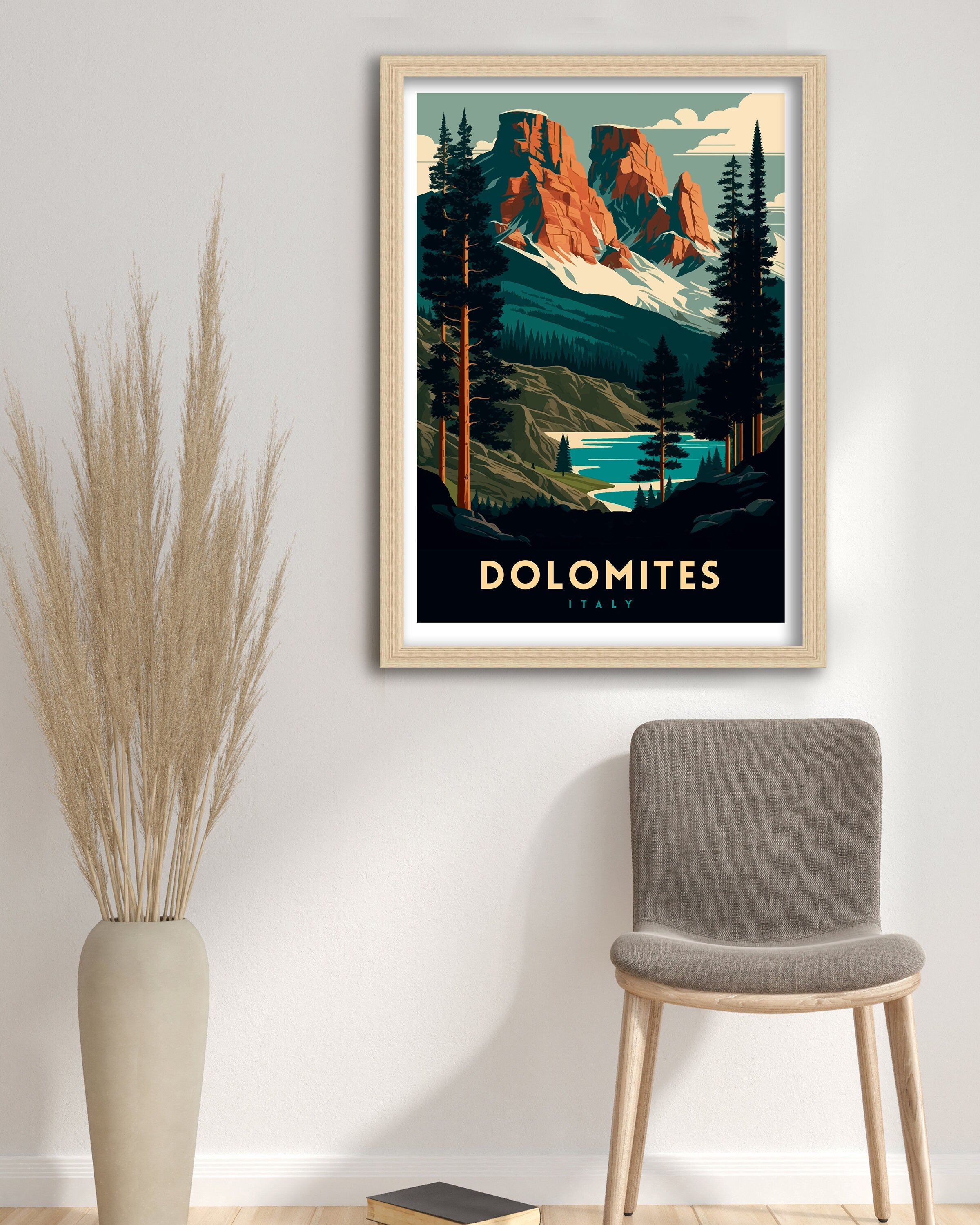 Dolomites Italy Travel Poster | Vintage Style Print