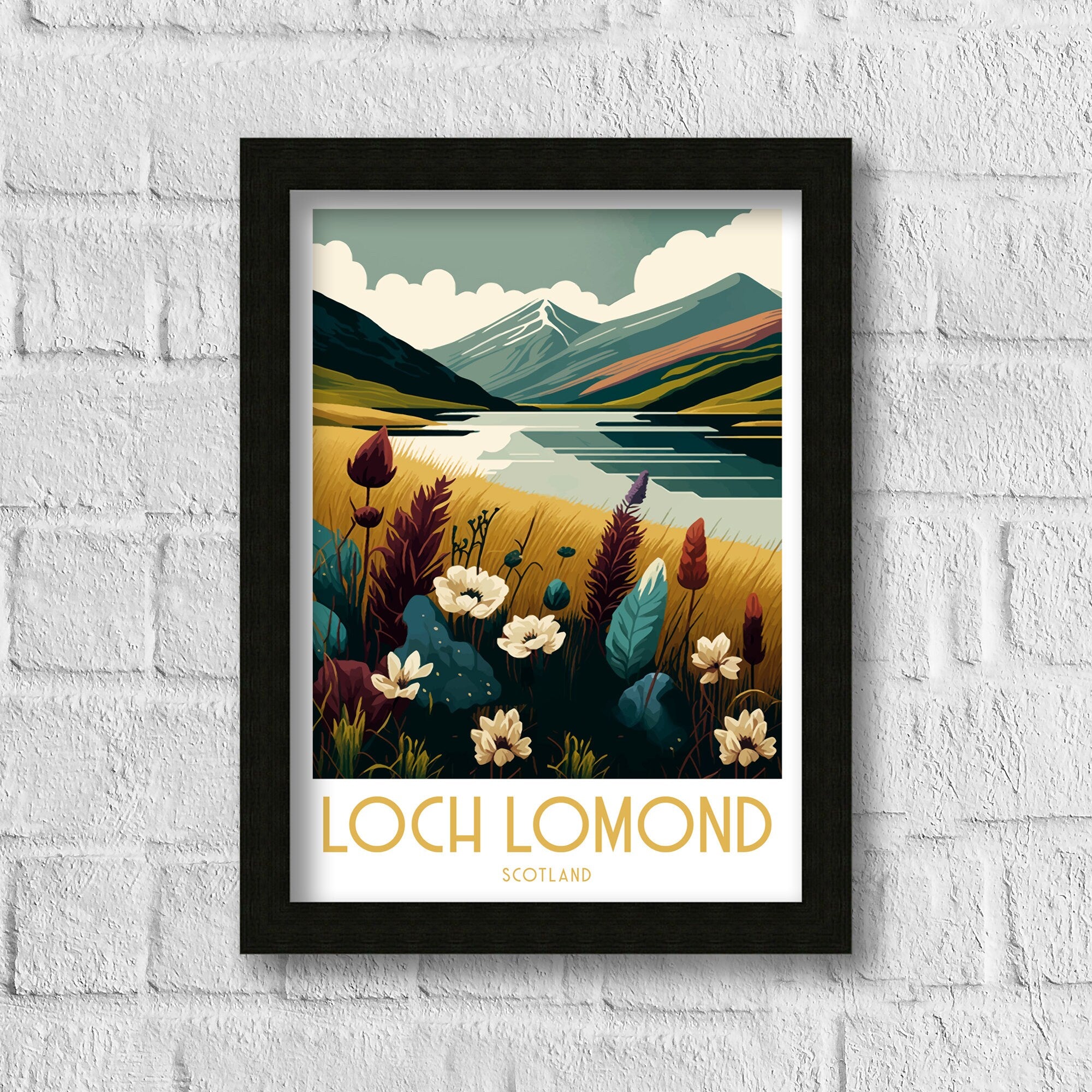 Loch Lomond Scotland Art Print | Scottish Highlands Travel Poster