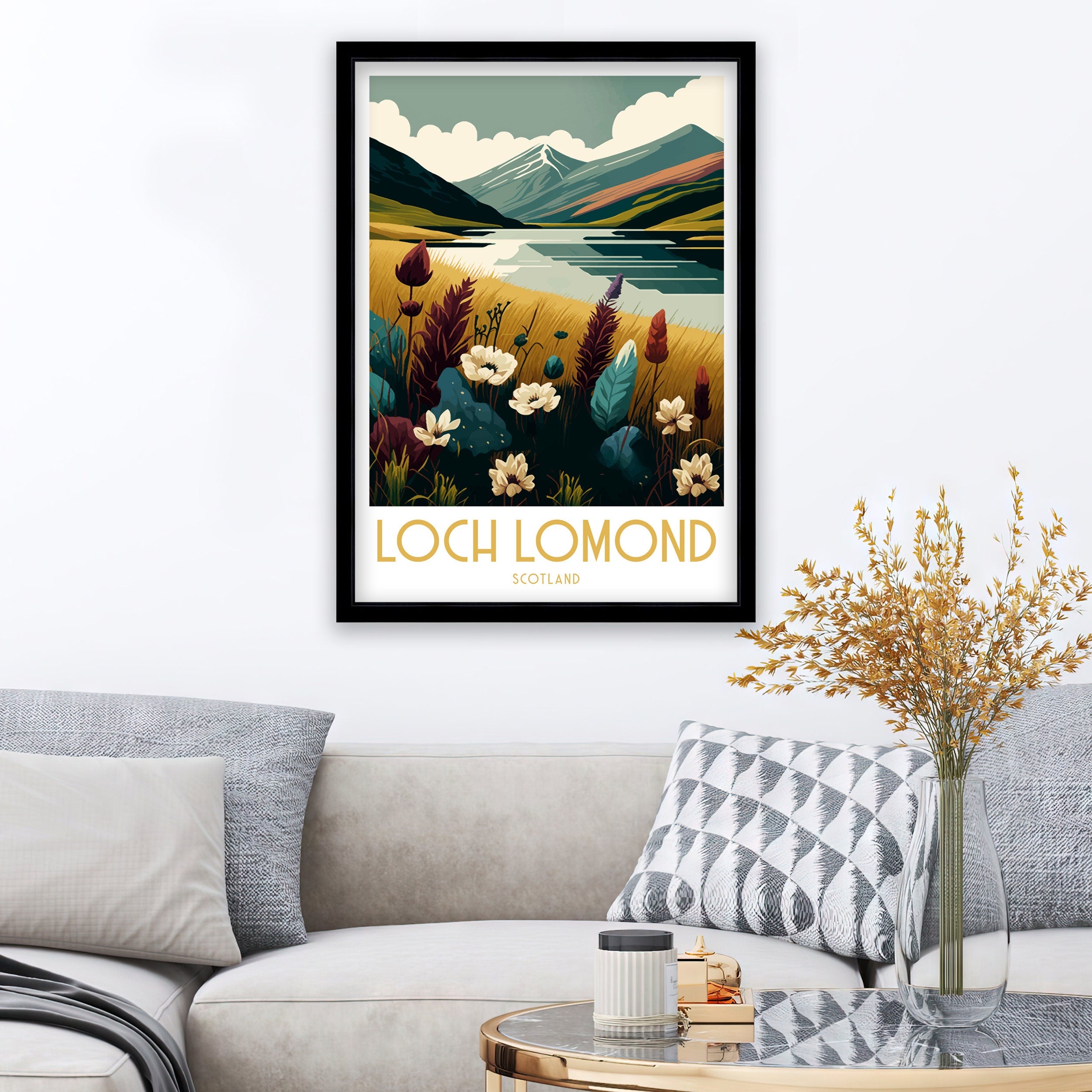 Loch Lomond Scotland Art Print | Scottish Highlands Travel Poster