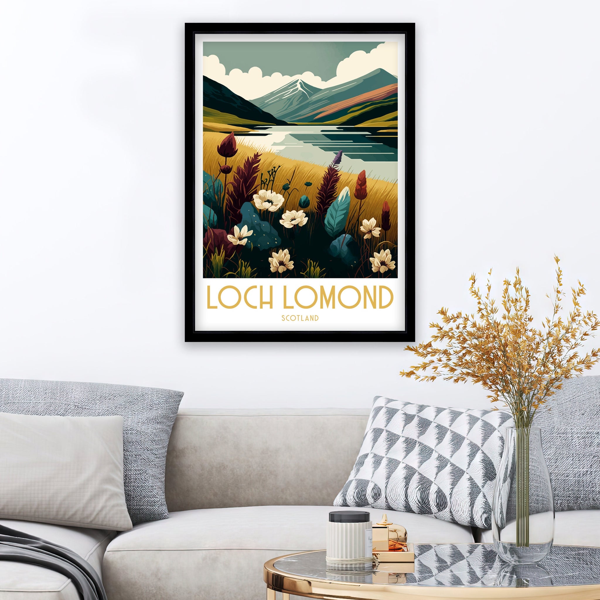 Loch Lomond Scotland Art Print | Scottish Highlands Travel Poster