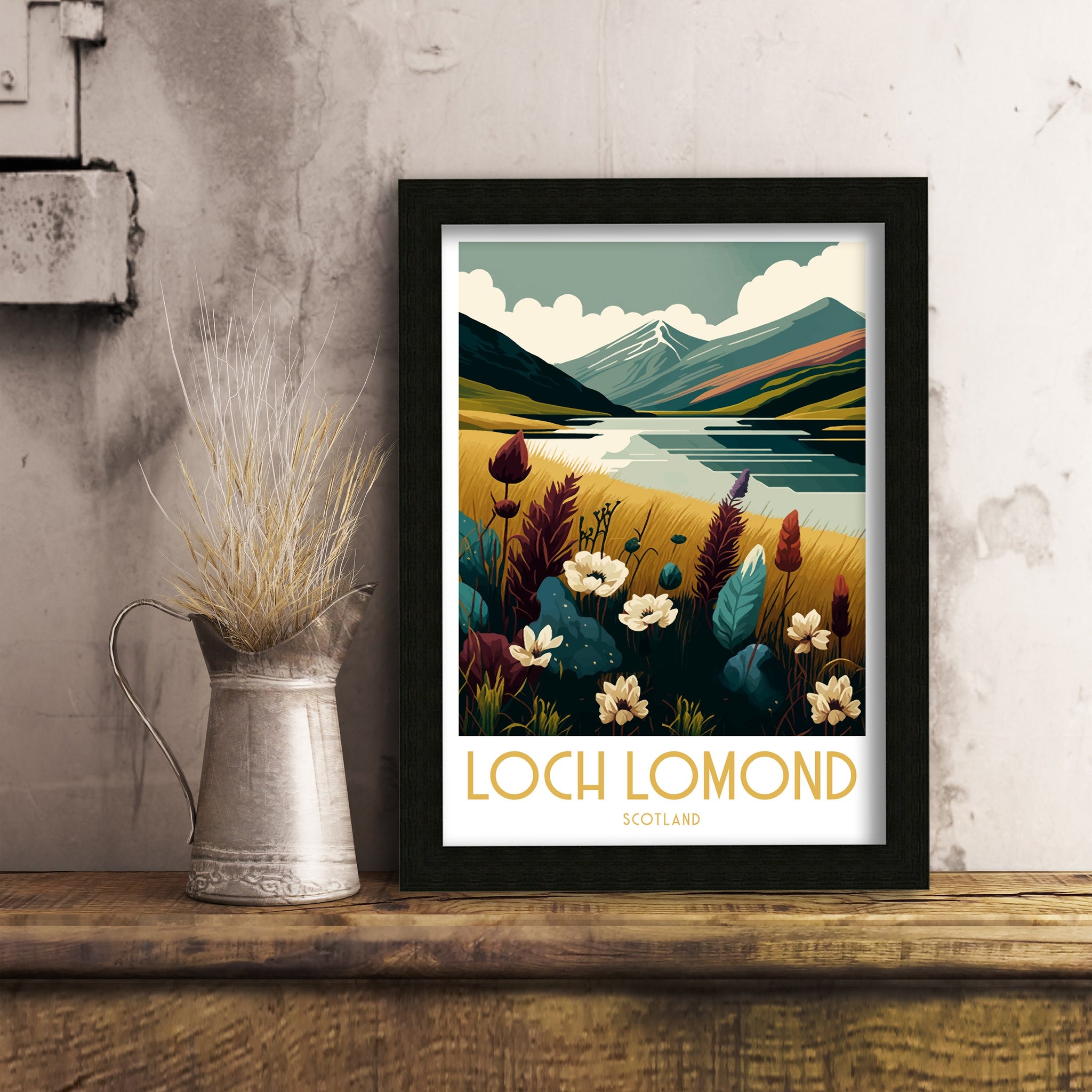 Loch Lomond Scotland Art Print | Scottish Highlands Travel Poster