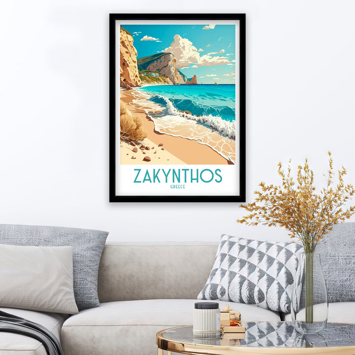 Zakynthos Greece Travel Poster Zakynthos Wall Art Zakynthos Home Decor Zakynthos Greece Illustration Travel Poster Gift for Zakynthos Greece