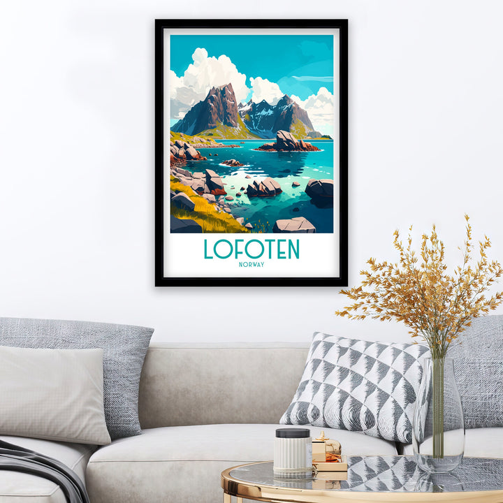 Lofoten Islands Travel Poster , Lofoten Wall Art, Lofoten Home Decor, Lofoten Island Illustration, Lofoten Norway Poster, Lofoten Travel Gift