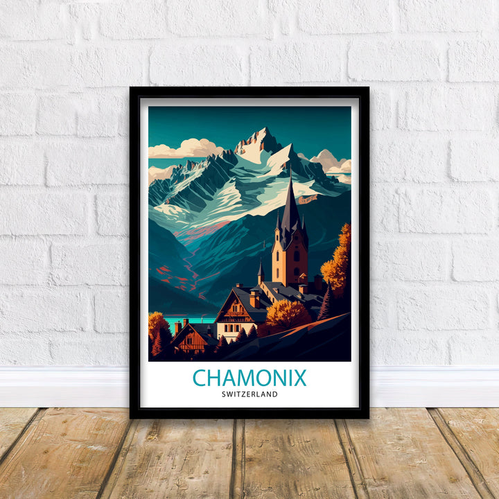 Chamonix Switzerland Travel Poster Chamonix