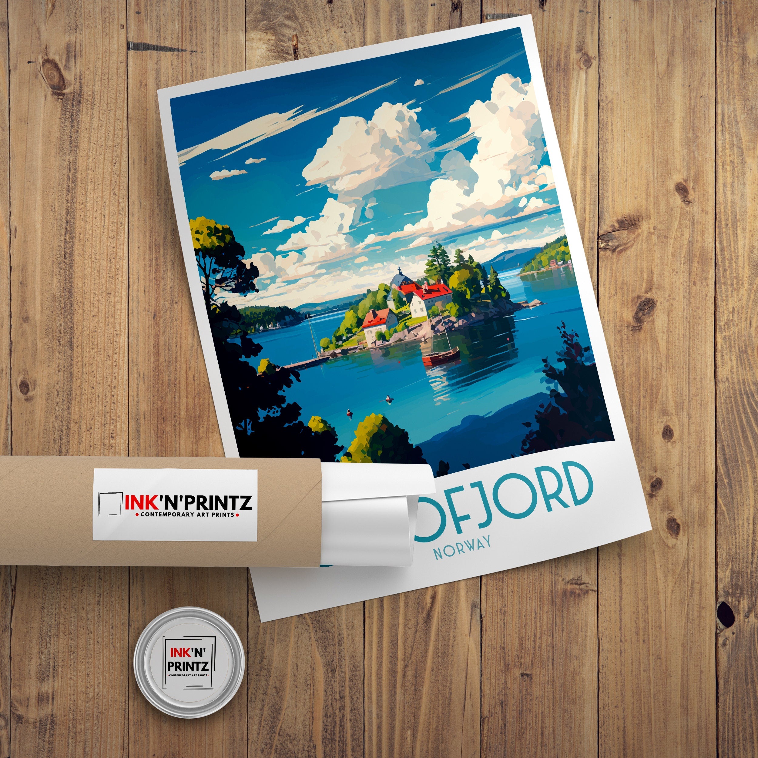 Oslofjord Norway Travel Poster, Coastal Home Decor
