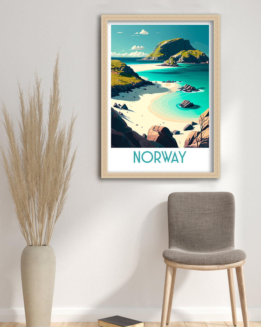 Southern Norway Travel Poster , Norway Wall Art, Norway Home Decor, Norway Landscape Art, Norway Gift, Norway Illustration, Norway Poster