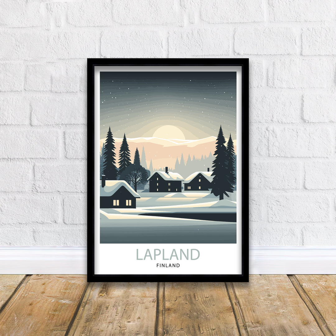 Lapland Travel Poster Lapland Wall Art Lapland Decor Lapland Illustration Lapland Finland Poster Lapland Gift Lapland Home Decor