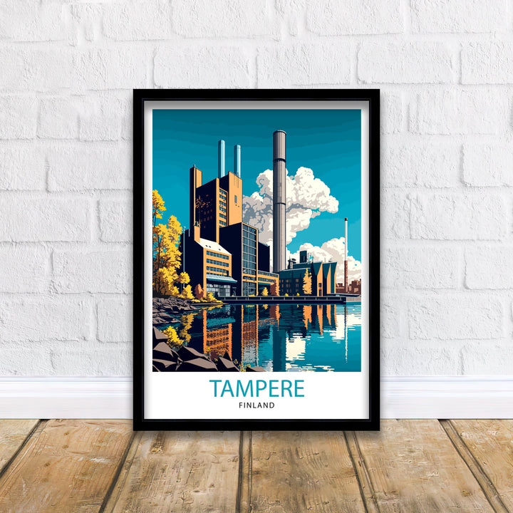 Tampere Finland Travel Poster Tampere Wall Art Tampere Home Decor Tampere Cityscape Illustration Tampere Souvenir Finland Travel Poster