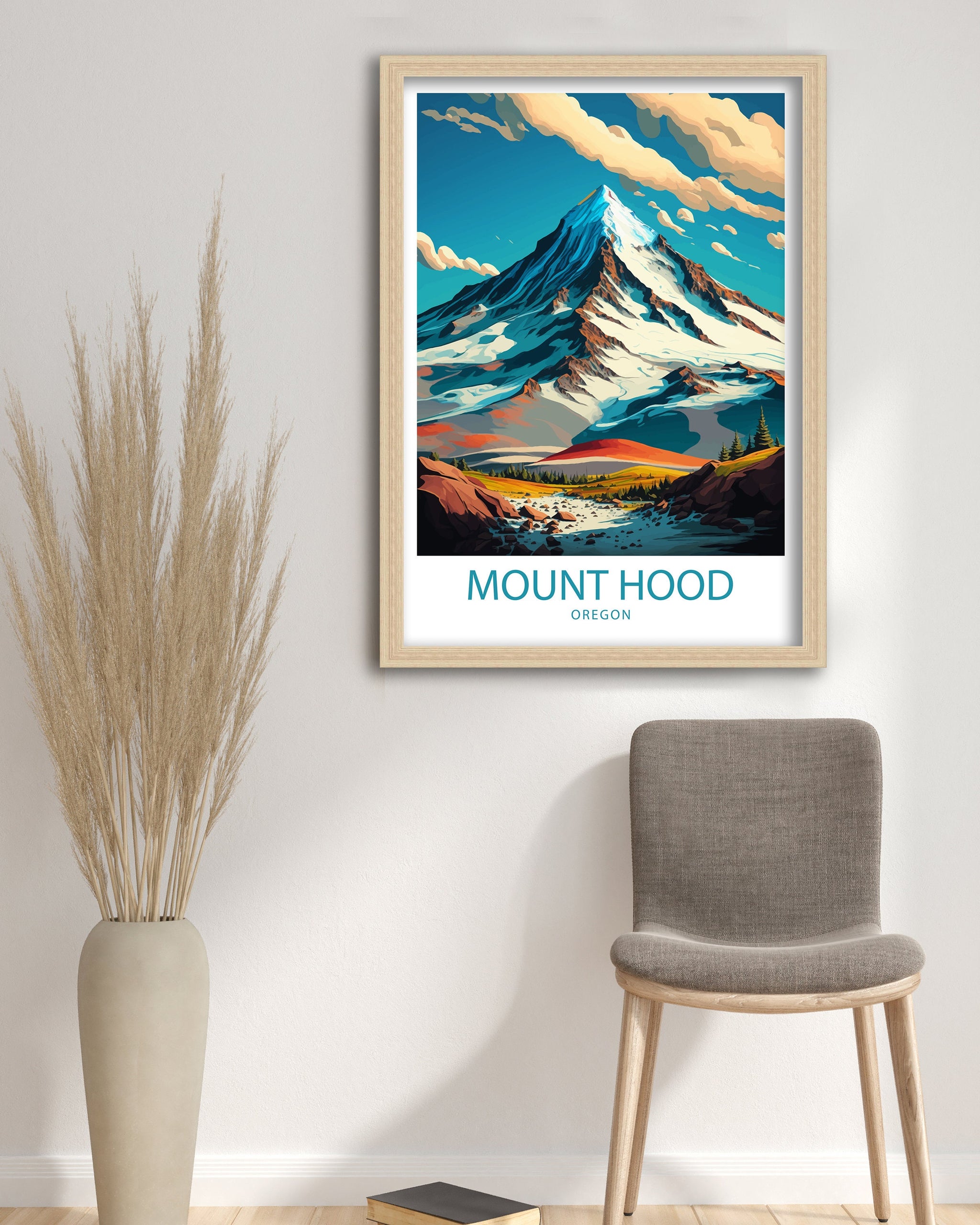 Mount Hood Travel Poster, Oregon Mountain Print