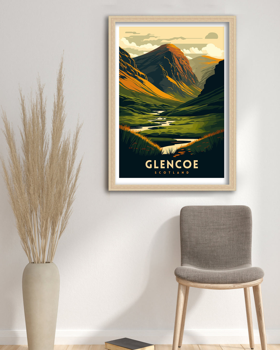 Glencoe Scotland Travel Poster Glencoe Wall Art Glencoe Illustration Scotland Poster Scotland