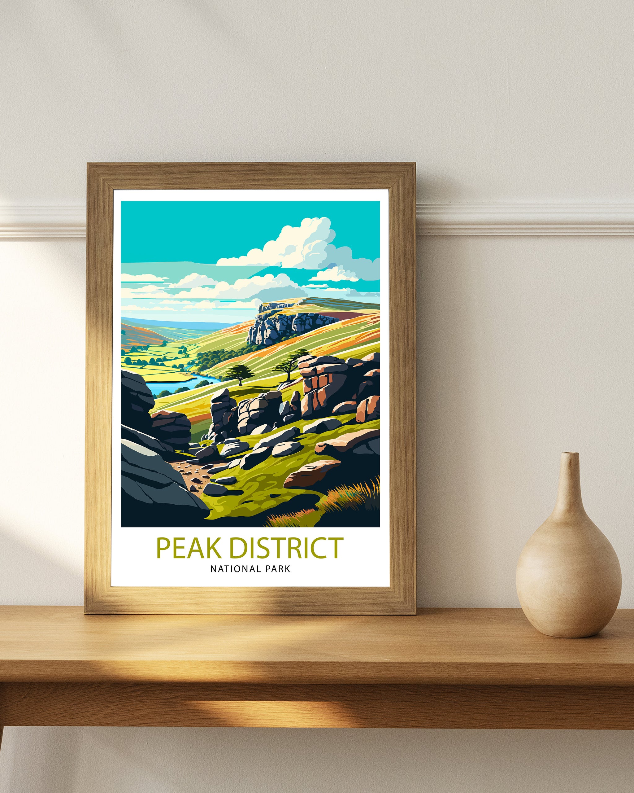 Peak District Travel Poster | England Landscape Art Print