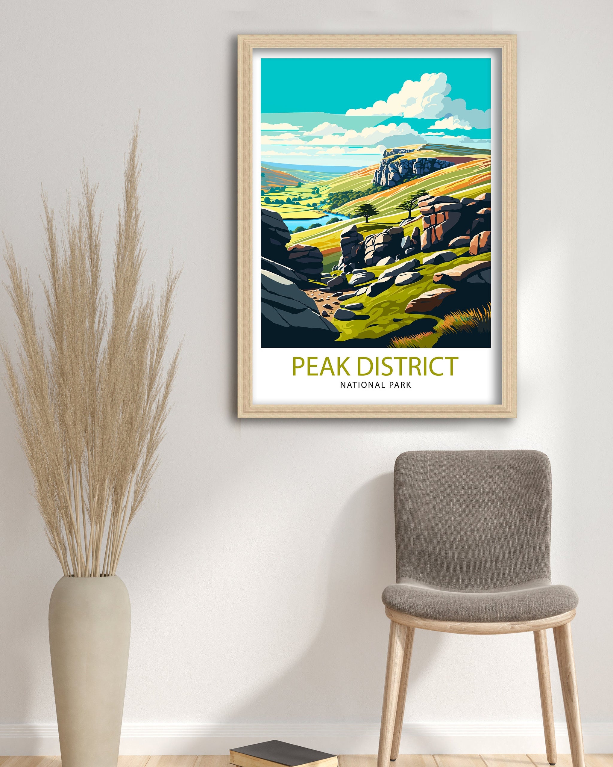 Peak District Travel Poster | England Landscape Art Print
