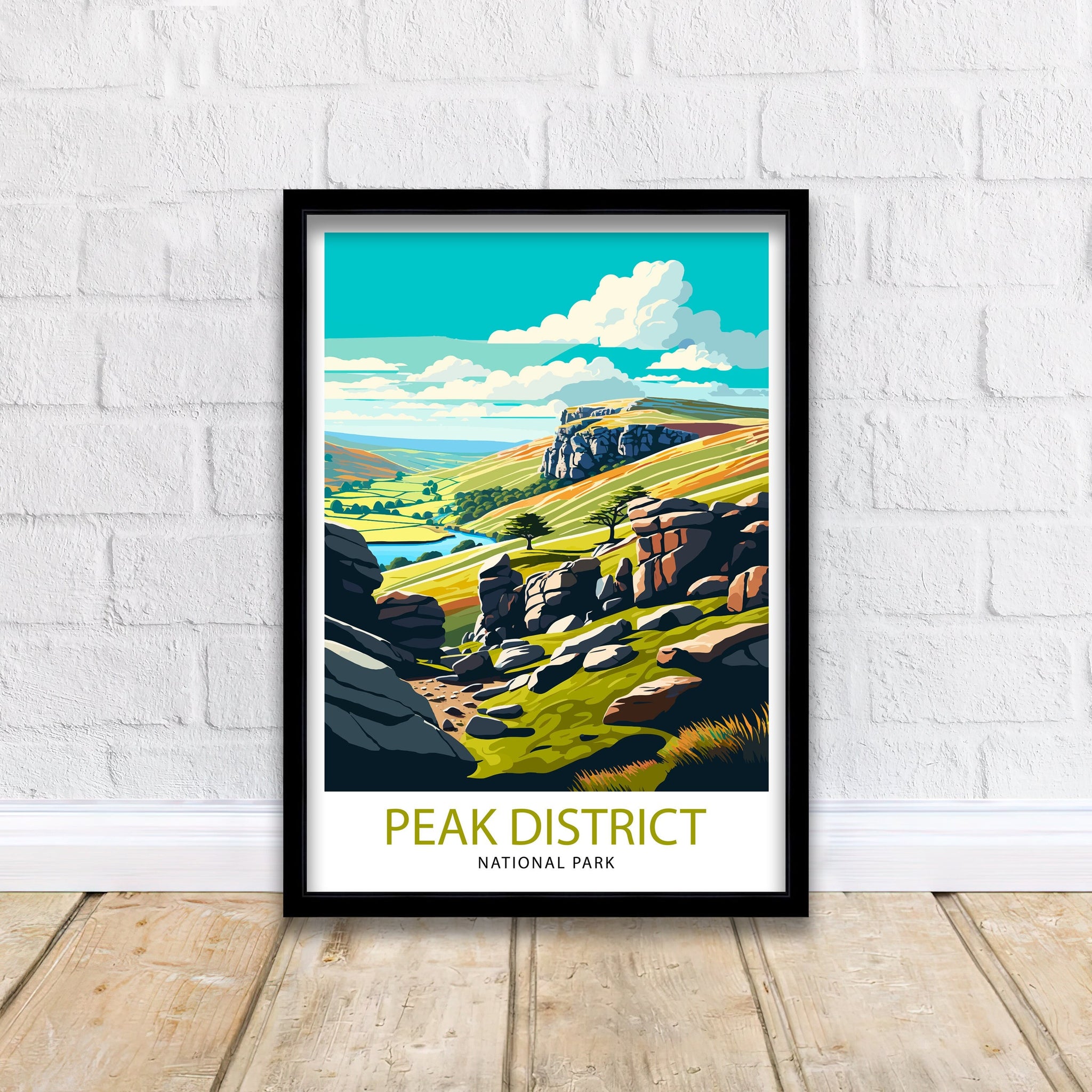Peak District Travel Poster | England Landscape Art Print