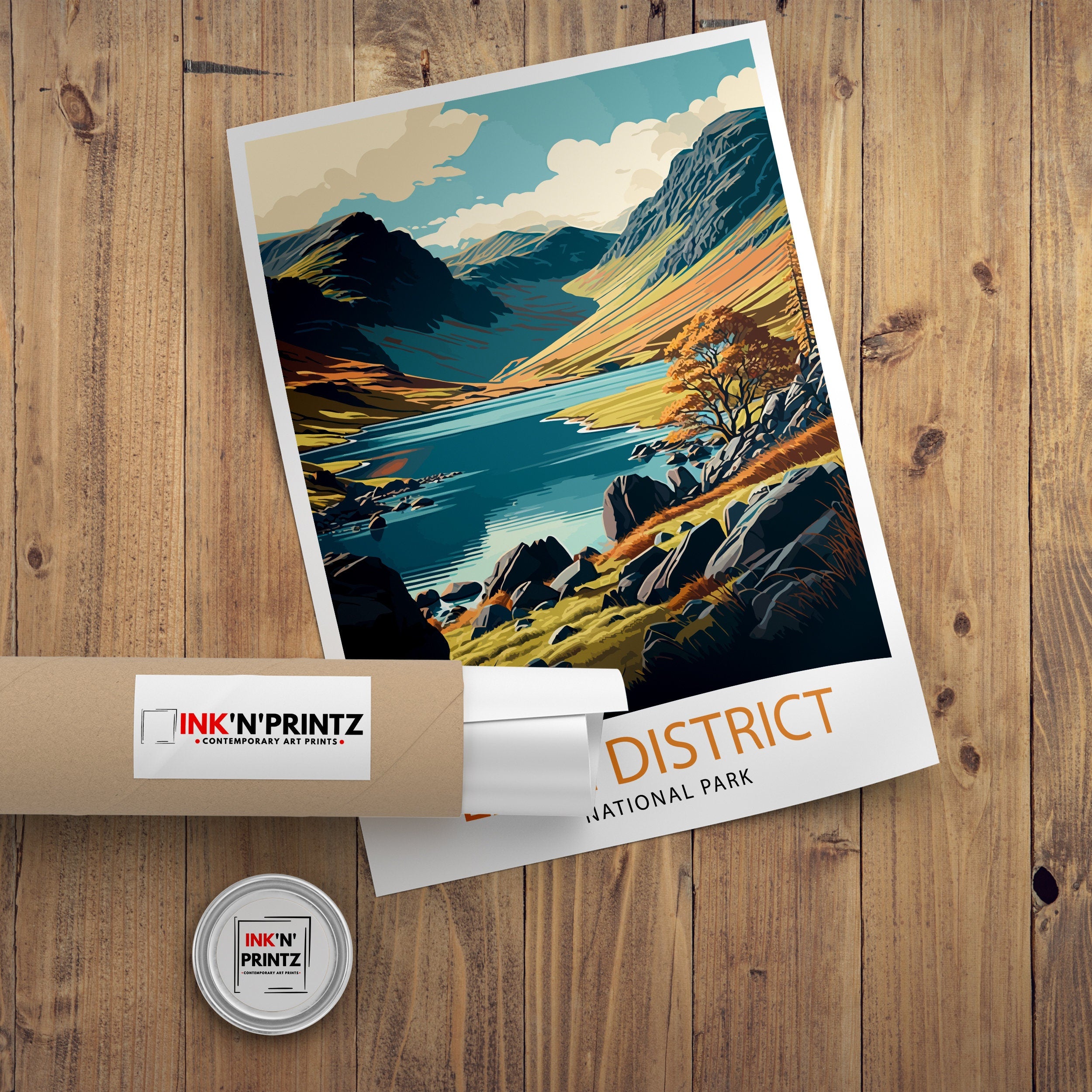Lake District Art Print – UK National Park Travel Poster
