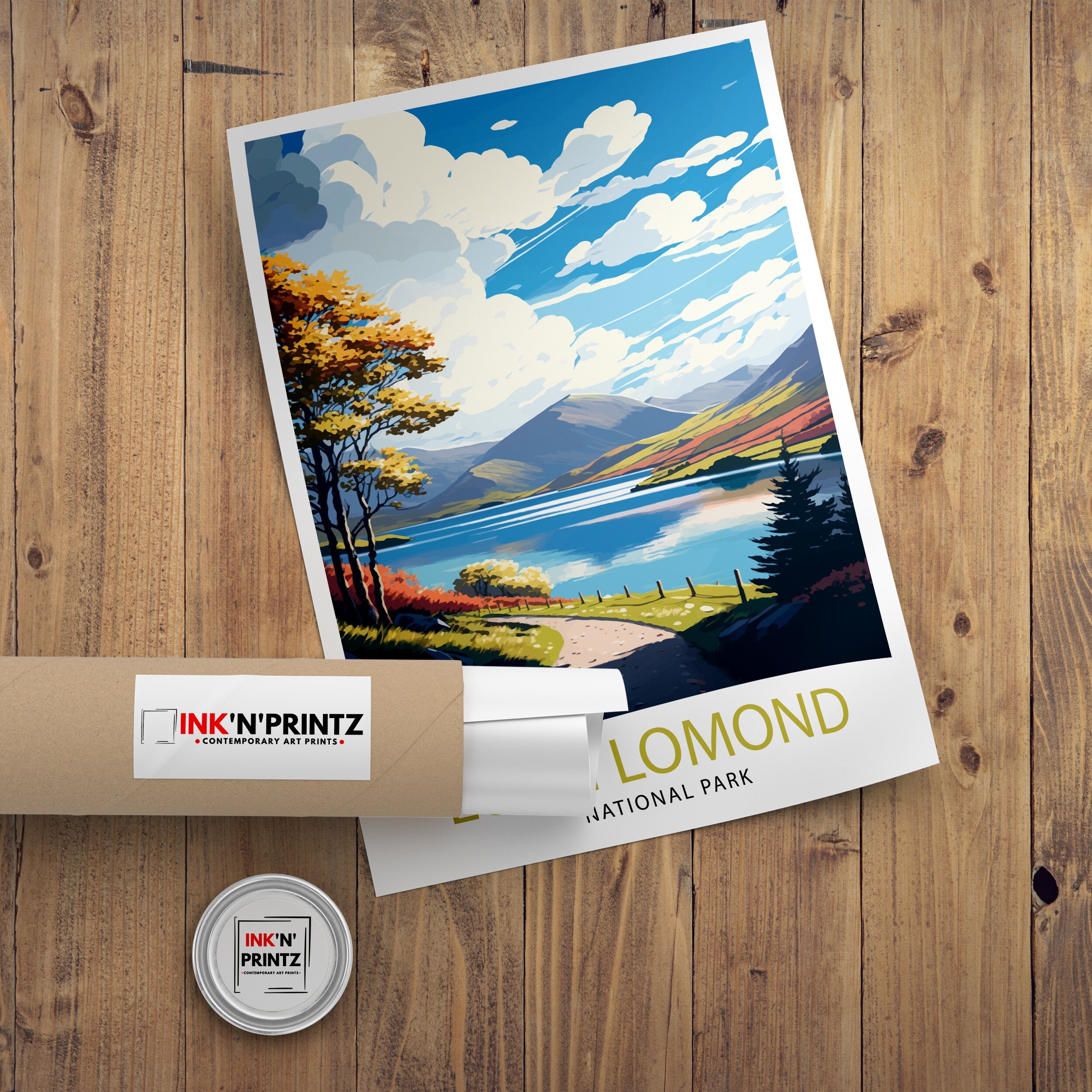 Loch Lomond Scotland Art Print | National Park Travel Poster
