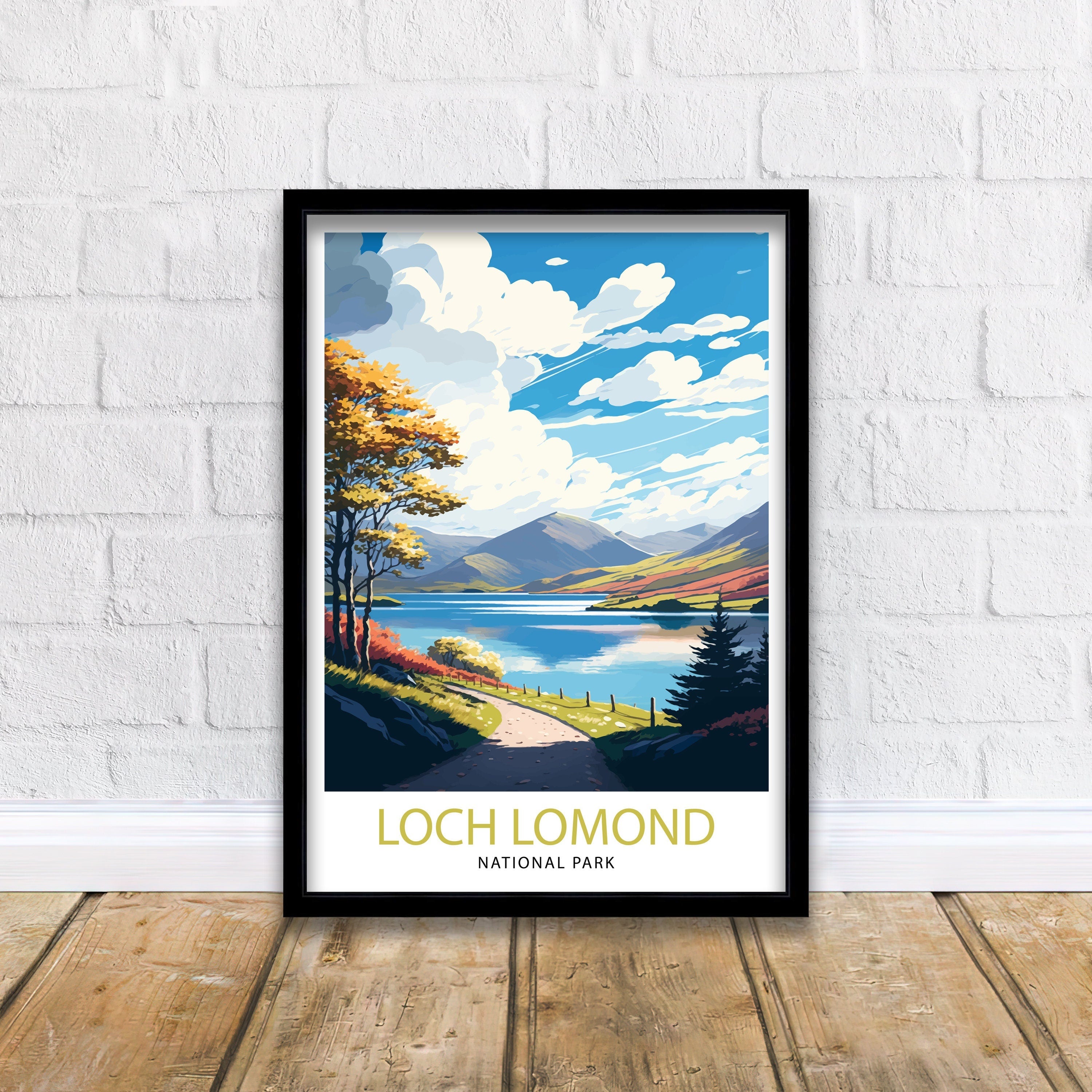 Loch Lomond Scotland Art Print | National Park Travel Poster