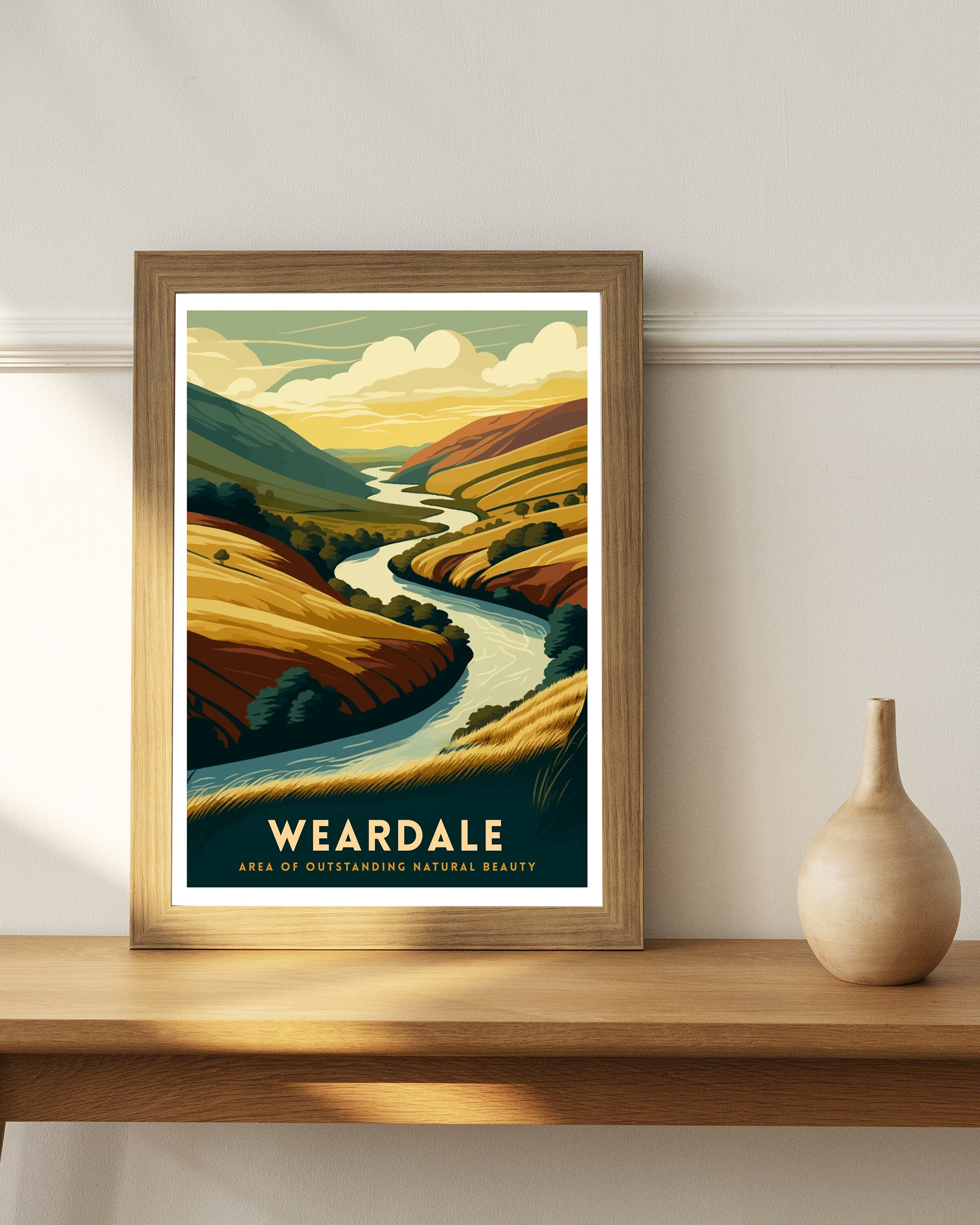 Weardale England Travel Poster, North Pennines Print
