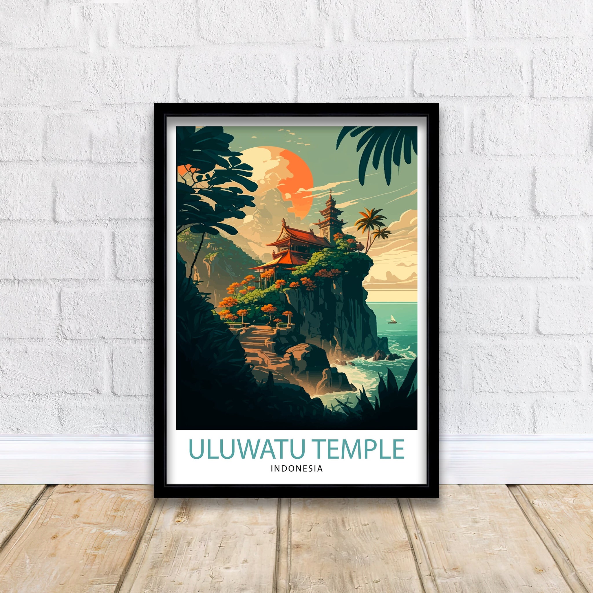 Uluwatu Temple Print – Bali Travel Poster, Indonesia Wall Art
