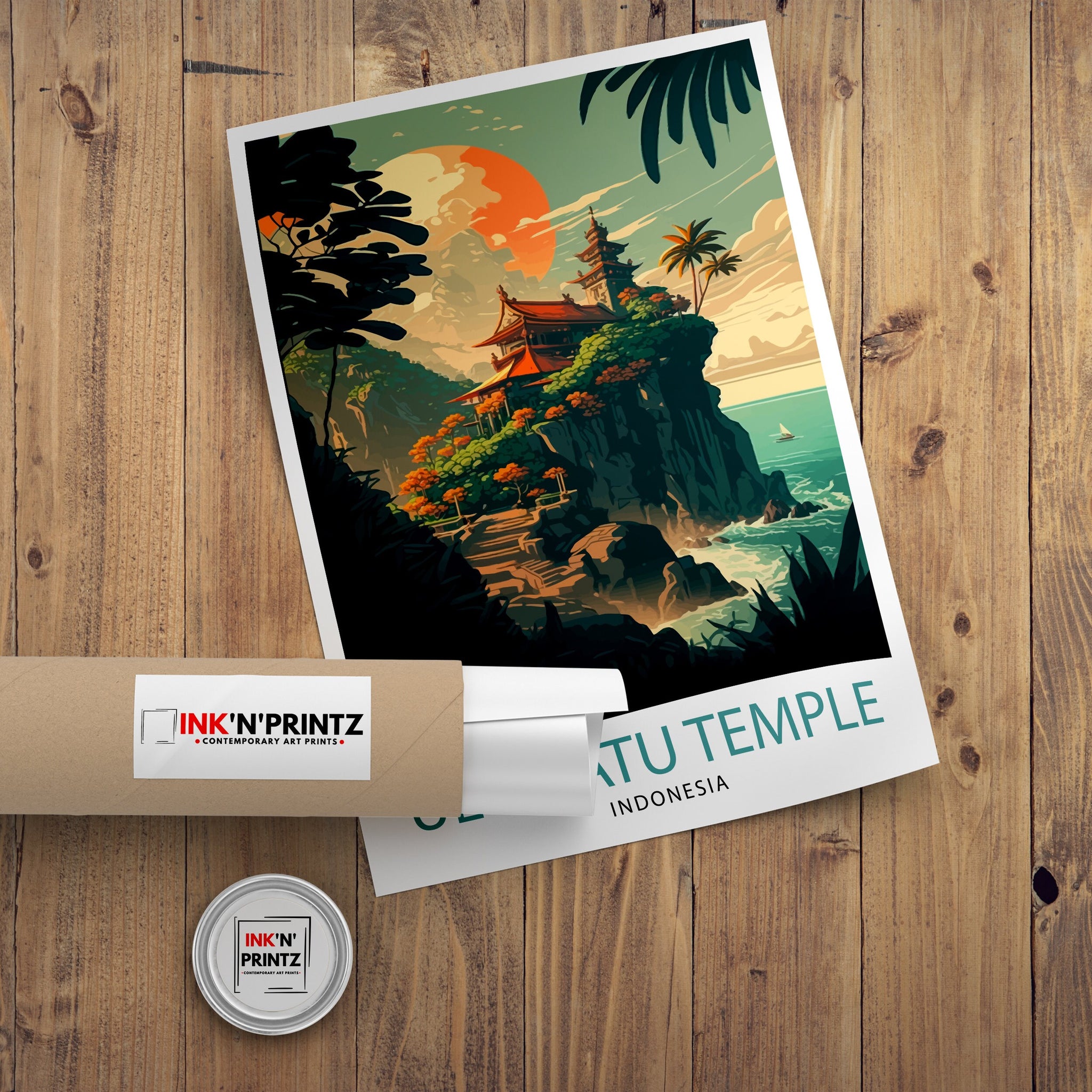 Uluwatu Temple Print – Bali Travel Poster, Indonesia Wall Art