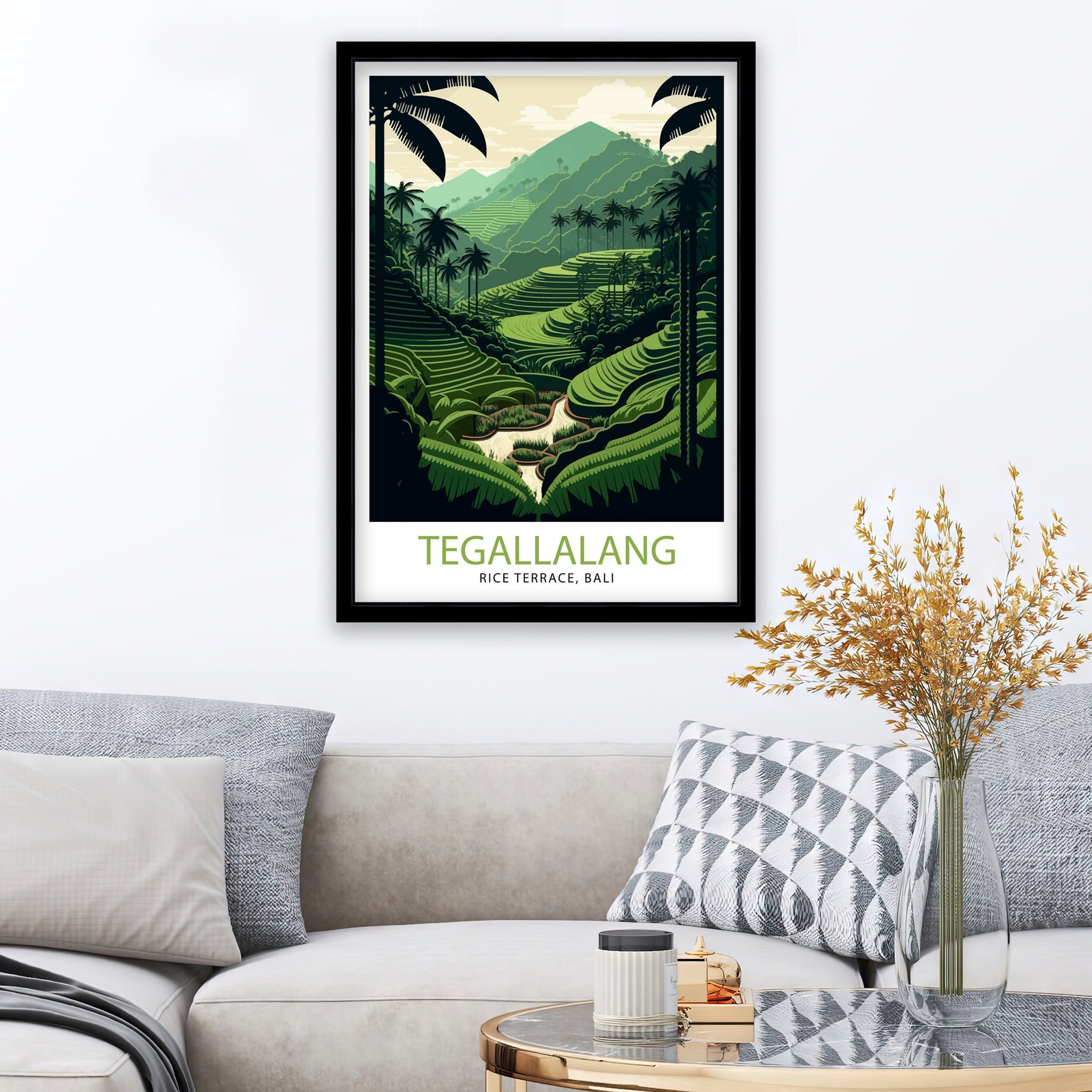 Bali Rice Terrace Print, Tegallalang Landscape Art