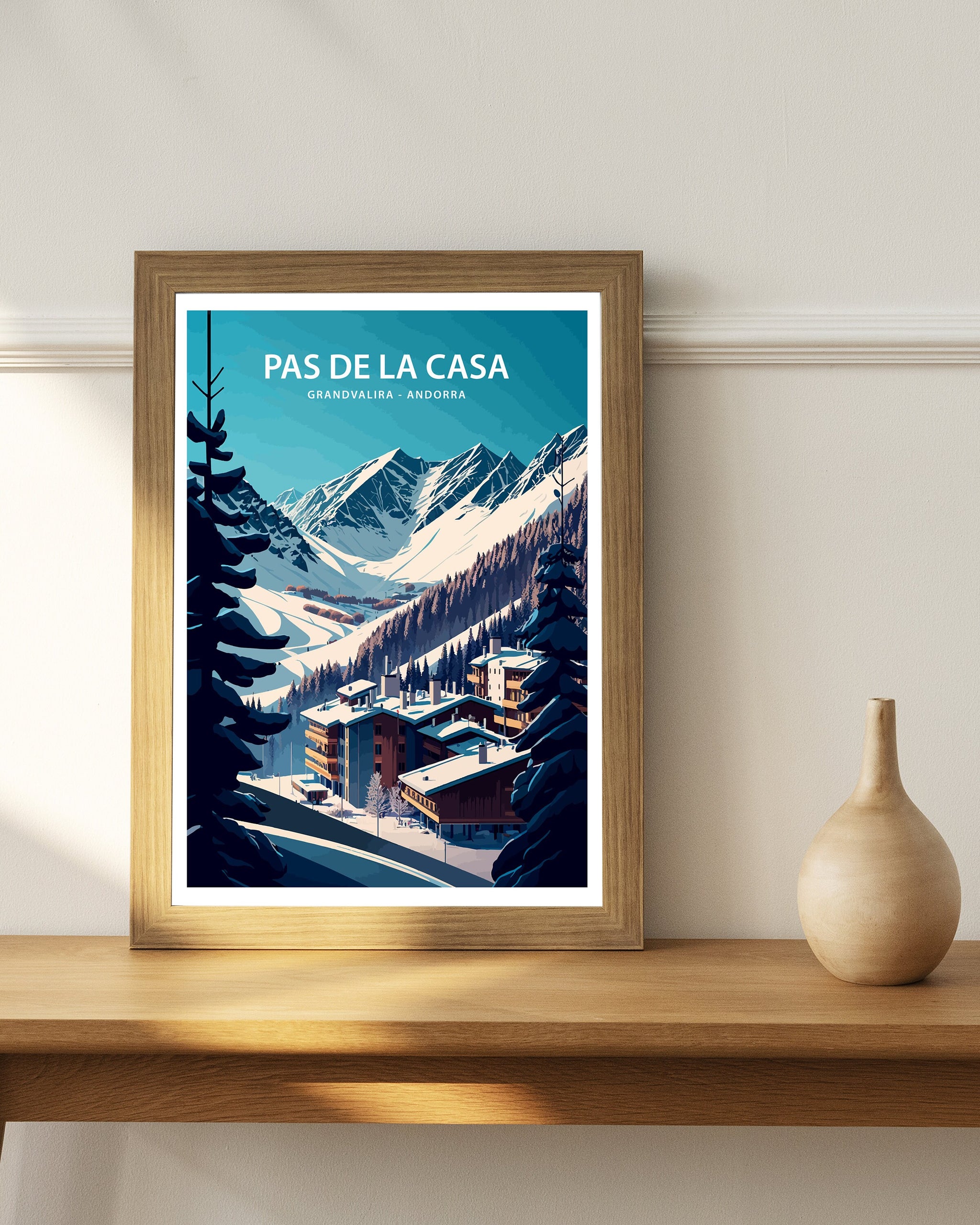 Pas de la Casa, Andorra Travel Poster, Grandvalira Print