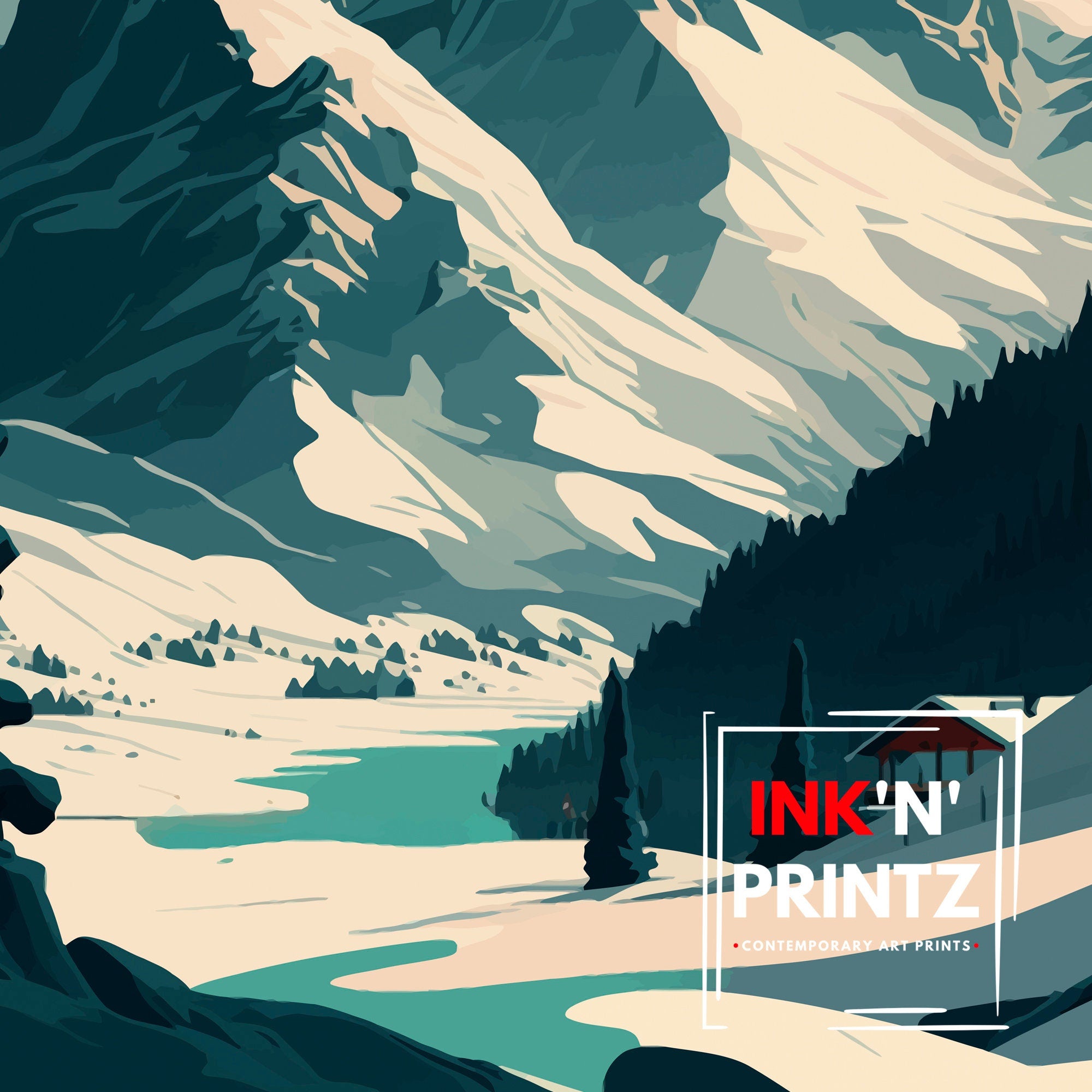 St. Anton Austria Ski Resort Print, Winter Sports Travel Poster