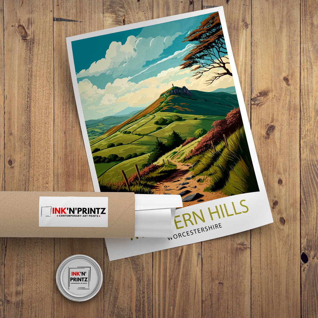 Malvern Hills Travel Poster Worcestershire