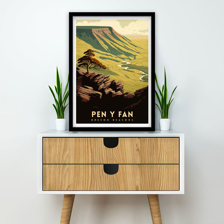 Pen y Fan Wales Travel Poster Pen y Fan Wall Art Pen y Fan Home Living Decor Wales Illustration Travel Poster Gift Wales Home Decor