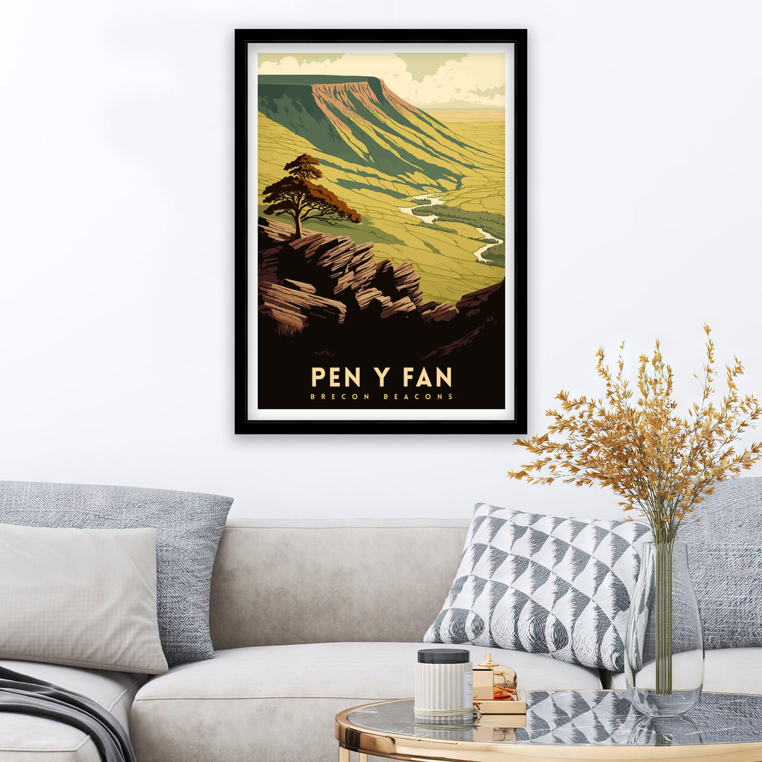 Pen y Fan Wales Travel Poster Pen y Fan Wall Art Pen y Fan Home Living Decor Wales Illustration Travel Poster Gift Wales Home Decor