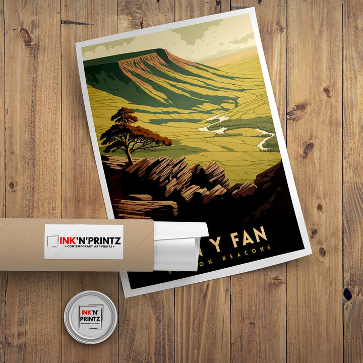 Pen y Fan Wales Travel Poster Pen y Fan Wall Art Pen y Fan Home Living Decor Wales Illustration Travel Poster Gift Wales Home Decor