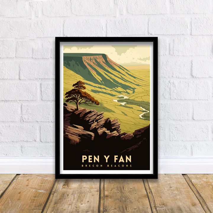 Pen y Fan Wales Travel Poster Pen y Fan Wall Art Pen y Fan Home Living Decor Wales Illustration Travel Poster Gift Wales Home Decor