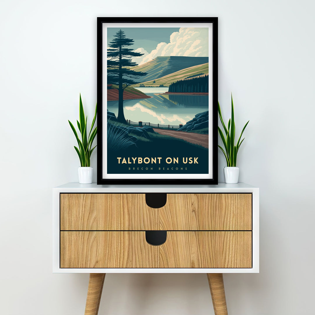 Talybont-on-Usk Brecon Beacons Travel Poster Wales Wall Art Talybont-on-Usk Illustration Travel Poster Talybont-on-Usk Home Decor