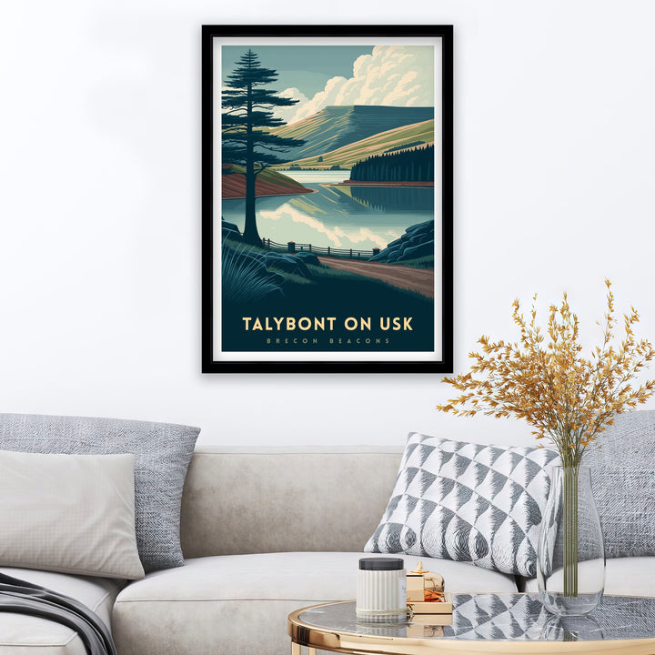 Talybont-on-Usk Brecon Beacons Travel Poster Wales Wall Art Talybont-on-Usk Illustration Travel Poster Talybont-on-Usk Home Decor