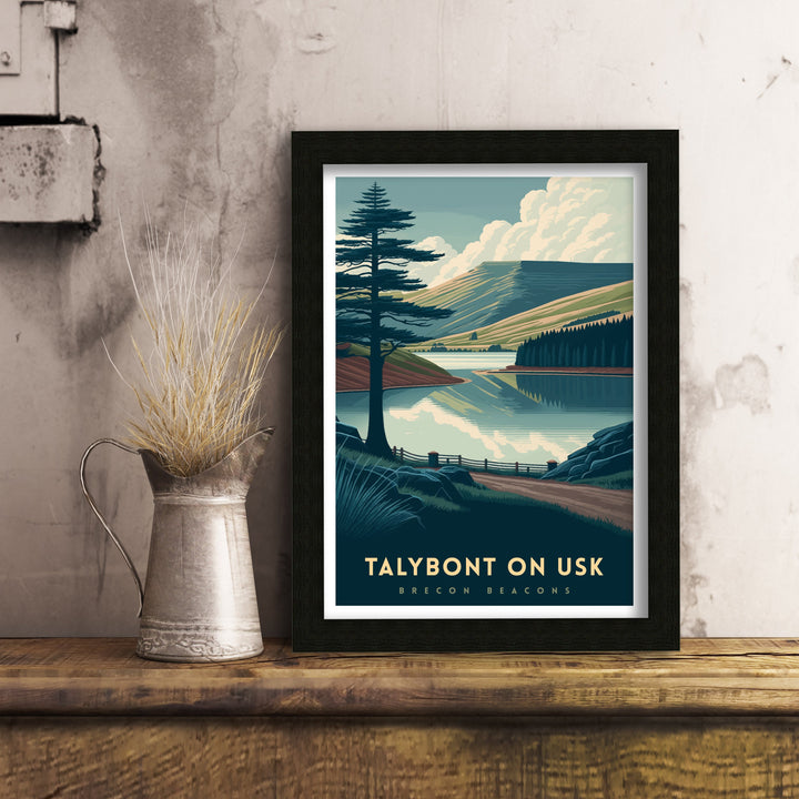 Talybont-on-Usk Brecon Beacons Travel Poster Wales Wall Art Talybont-on-Usk Illustration Travel Poster Talybont-on-Usk Home Decor