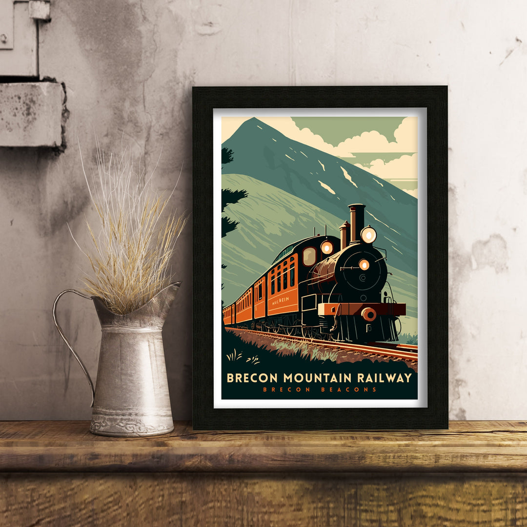 Brecon Beacons Mountain Railway Poster Wales Train Wall Art Decor Train Travel Poster Gift for Train Enthusiasts Brecon Beacons Railway Art