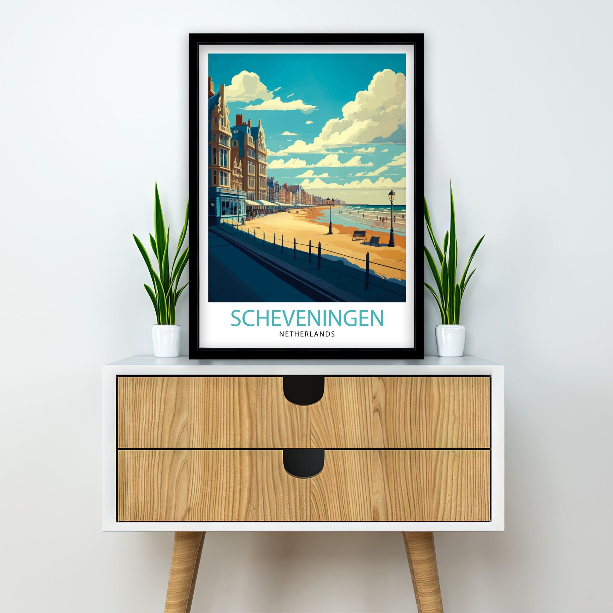 Scheveningen Netherlands Travel Poster, Seaside Art Print