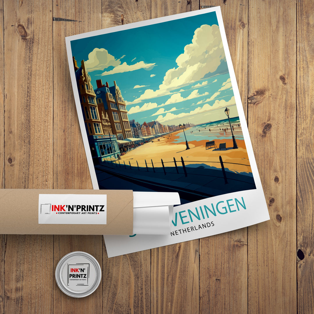 Scheveningen Netherlands Travel Poster Scheveningen