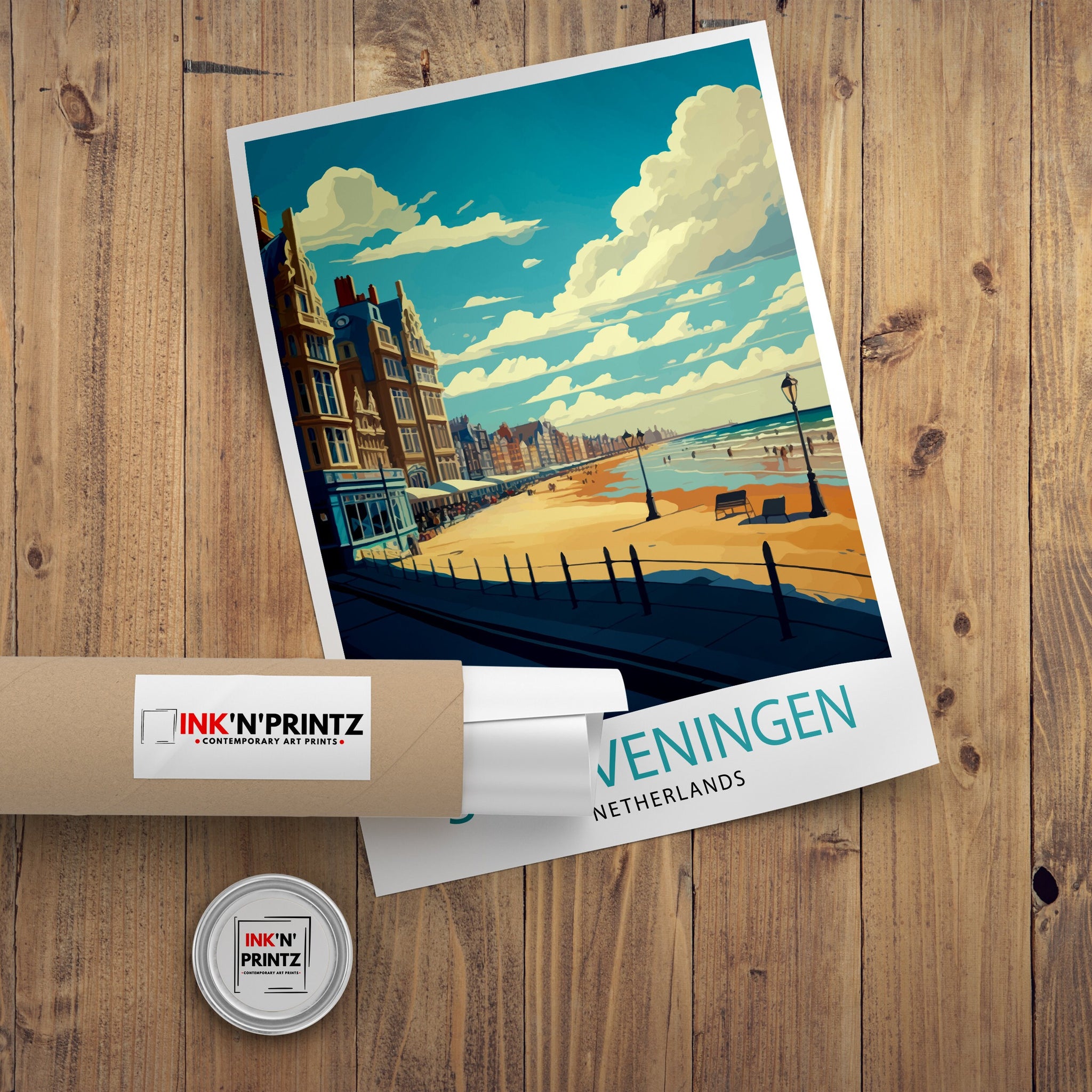 Scheveningen Netherlands Travel Poster, Seaside Art Print