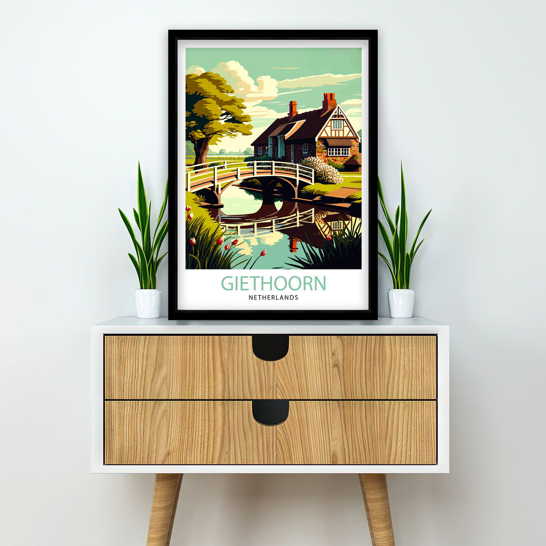 Giethoorn Netherlands Travel Poster Giethoorn